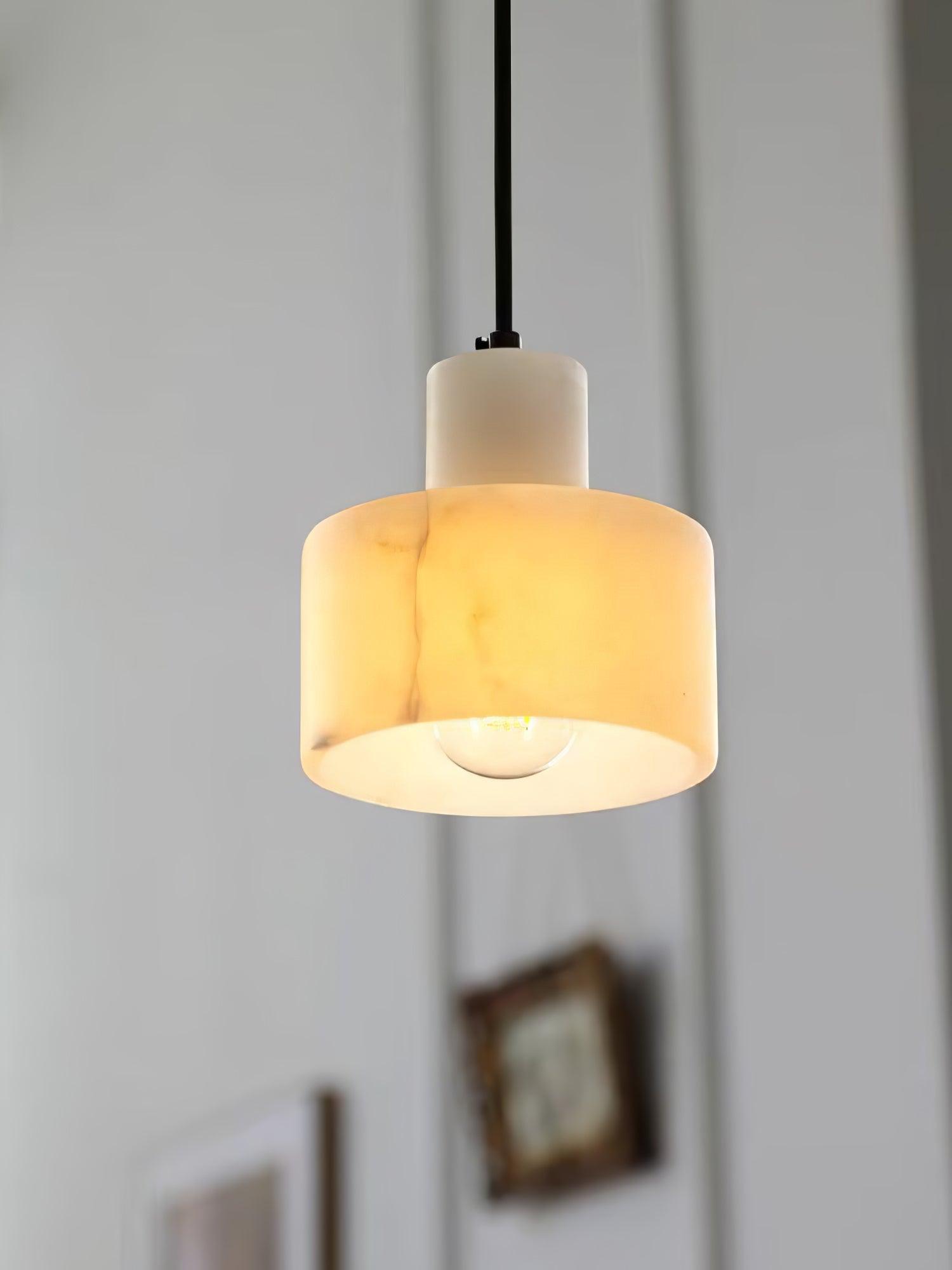 Alabaster  Pendant Lgiht Dual Cylindrical