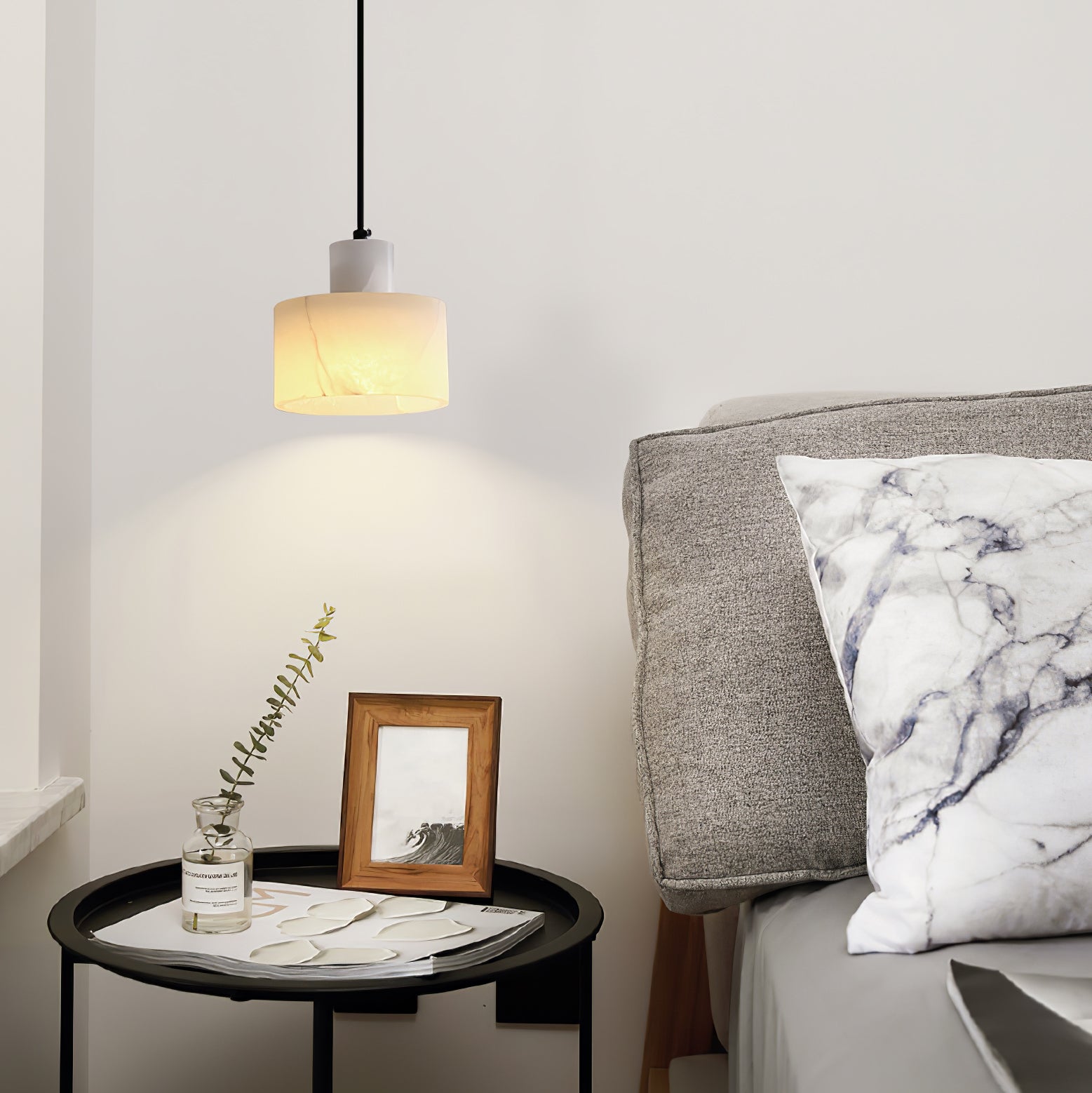 Alabaster  Pendant Lgiht Dual Cylindrical