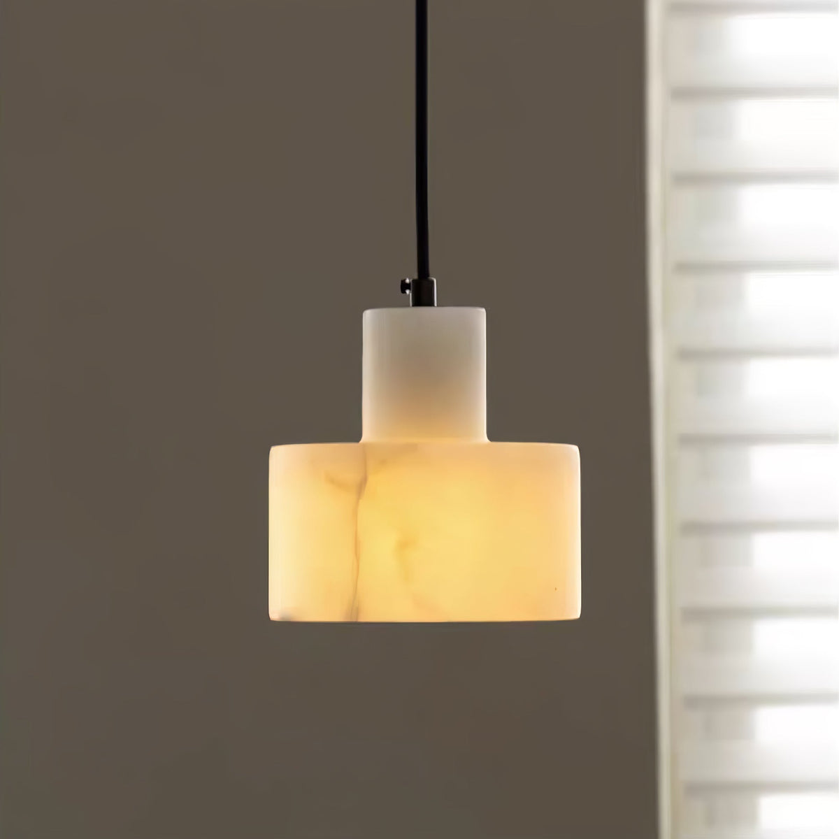 Alabaster  Pendant Lgiht Dual Cylindrical