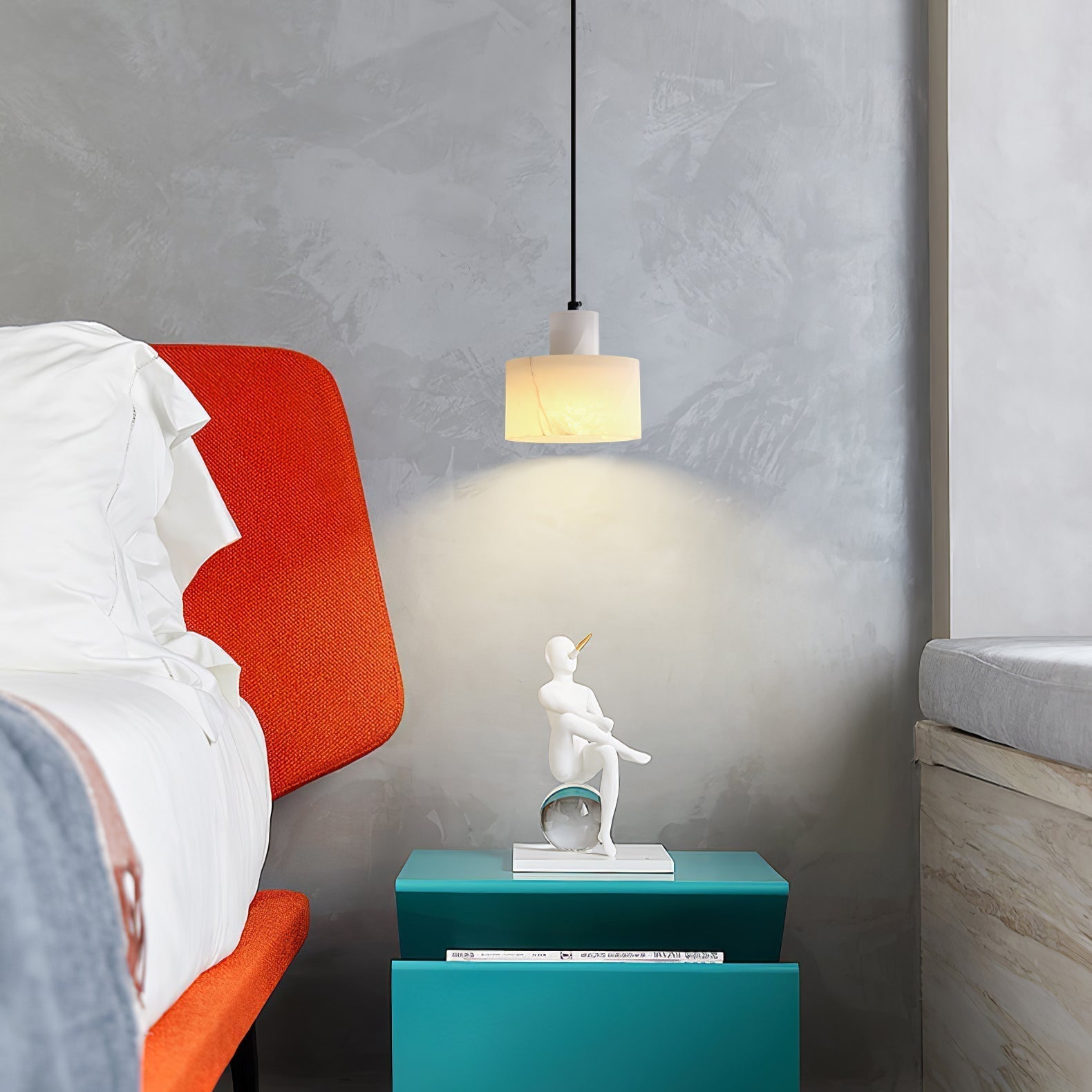 Alabaster  Pendant Lgiht Dual Cylindrical