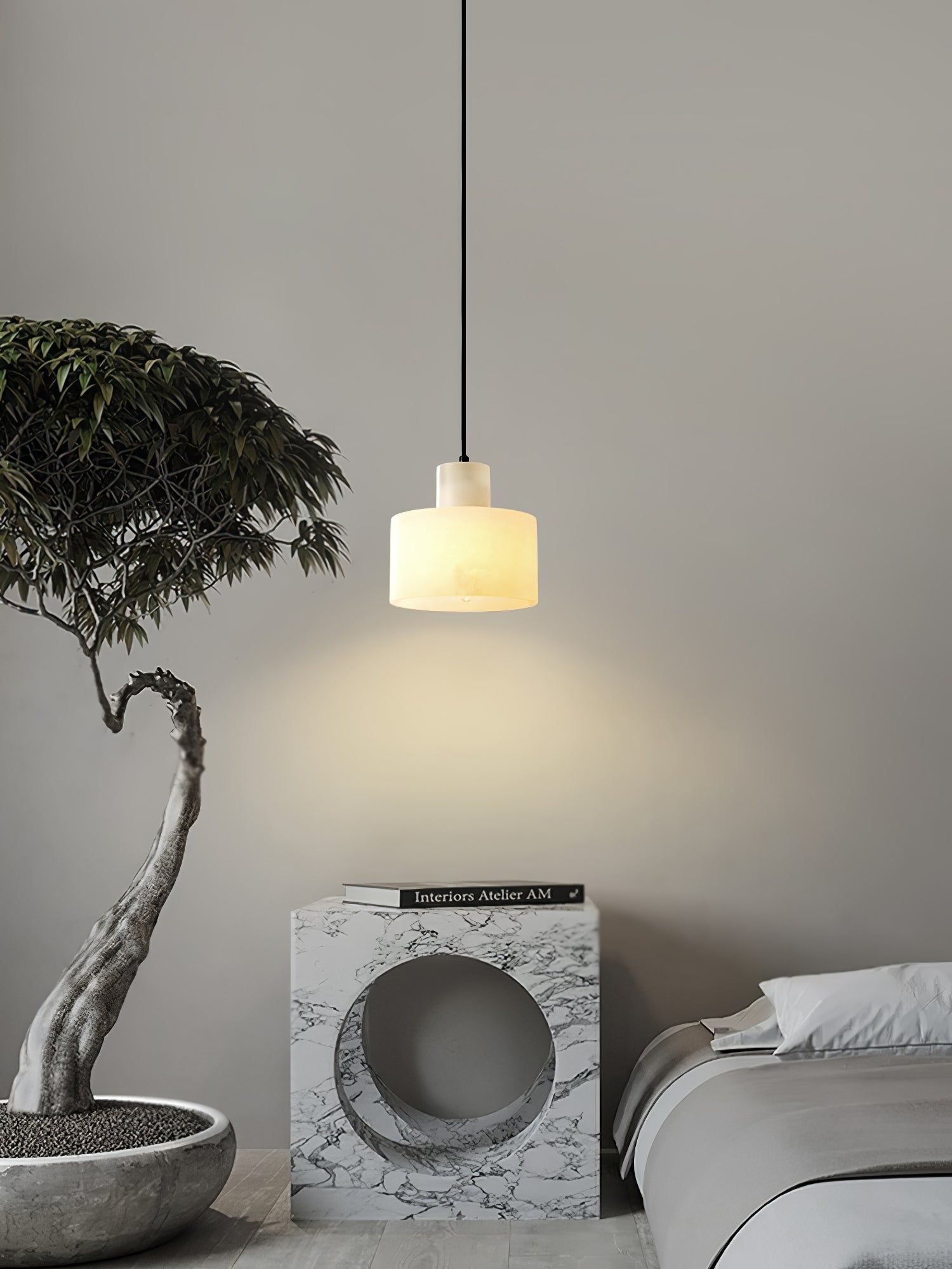 Alabaster  Pendant Lgiht Dual Cylindrical