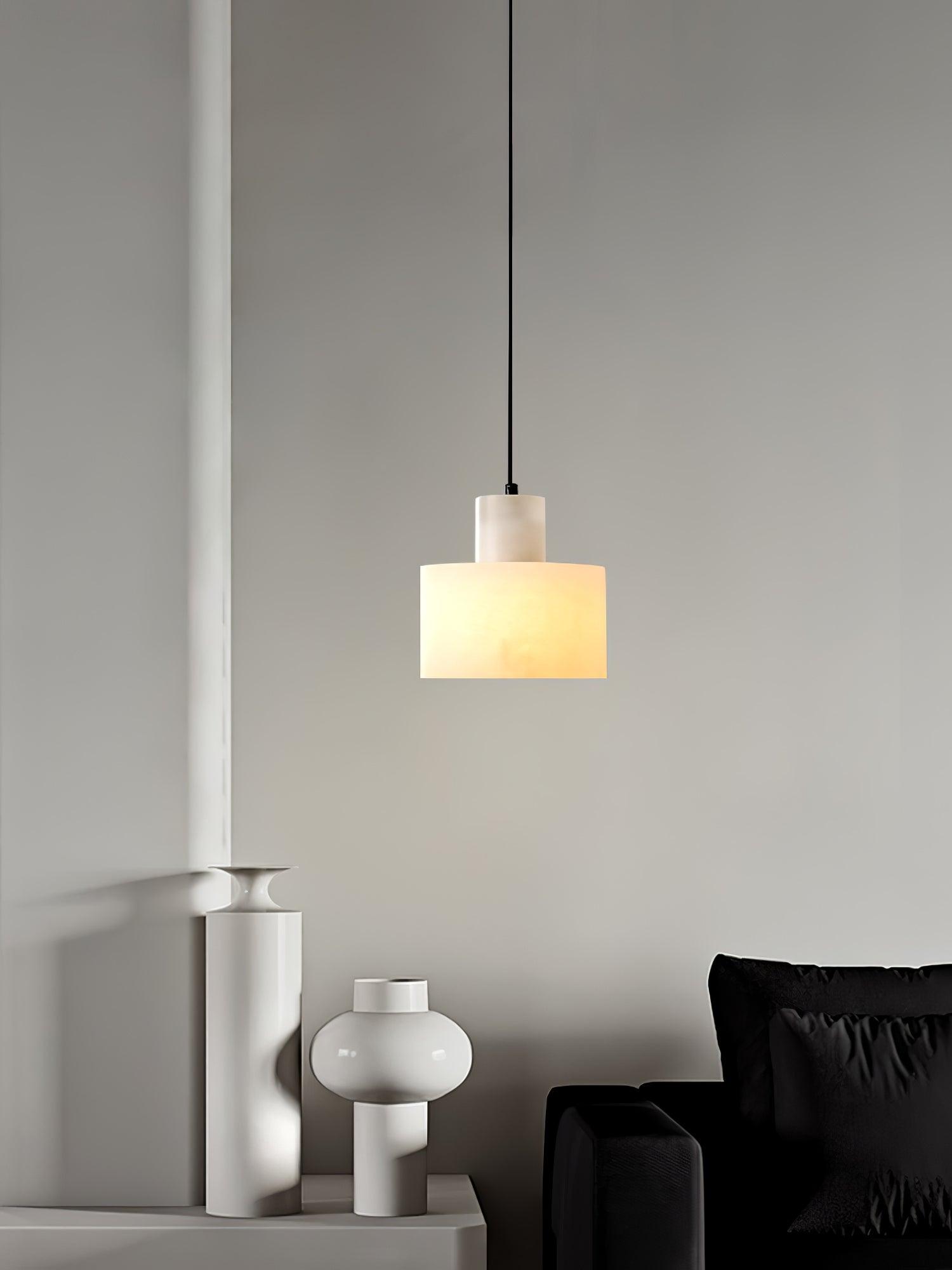 Alabaster  Pendant Lgiht Dual Cylindrical