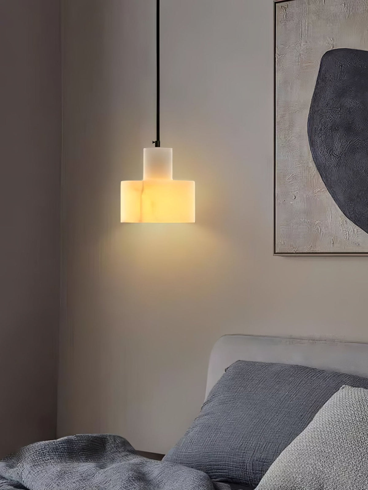 Alabaster  Pendant Lgiht Dual Cylindrical