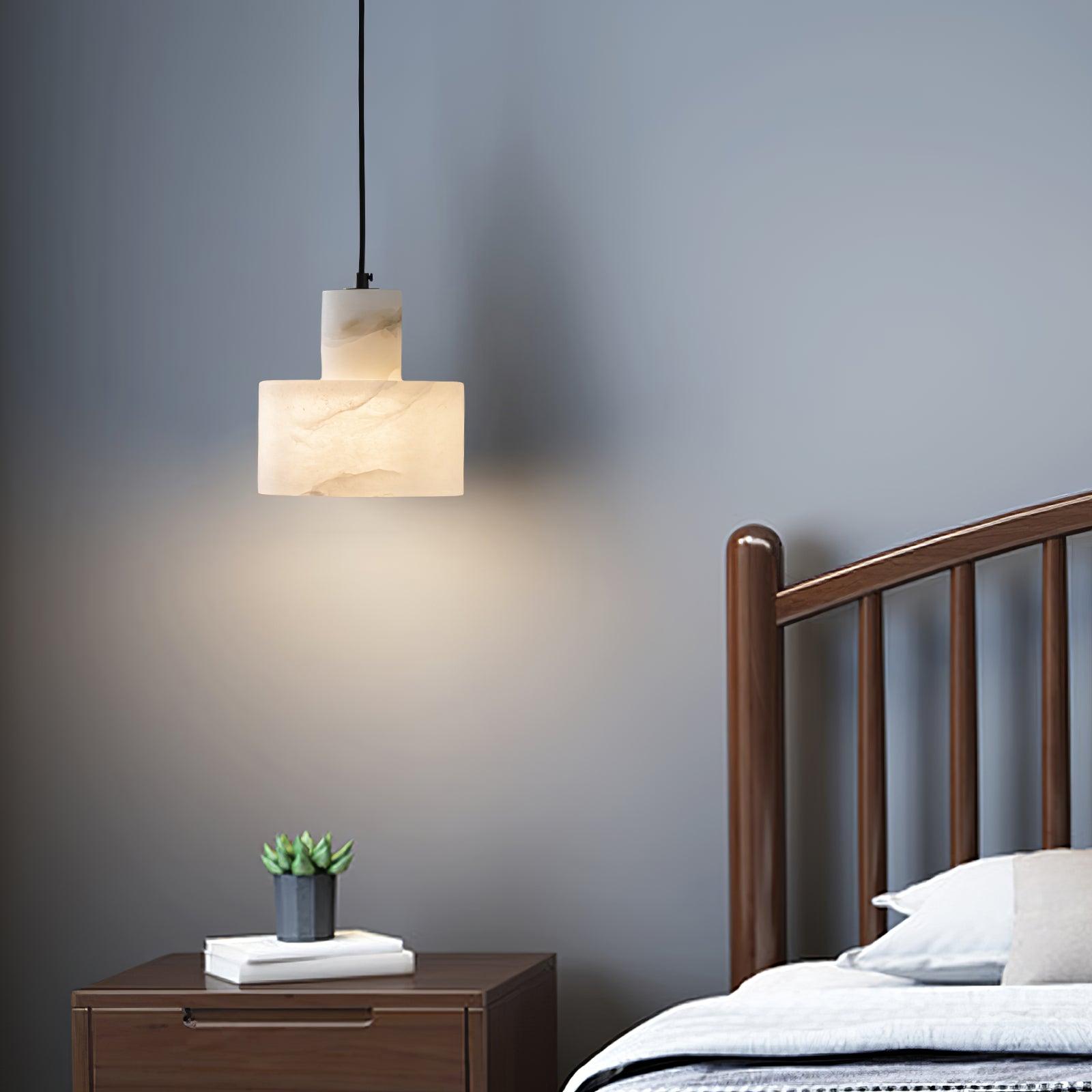 Alabaster  Pendant Lgiht Dual Cylindrical