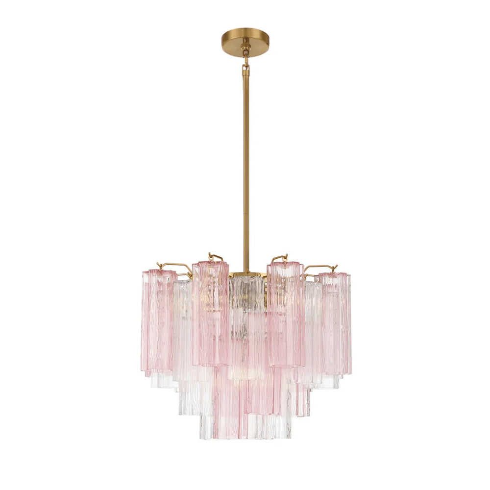 Namo Murano Chandelier Glass Tube Layered Amber