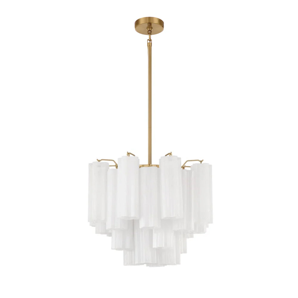 Namo Murano Chandelier Glass Tube Layered Amber