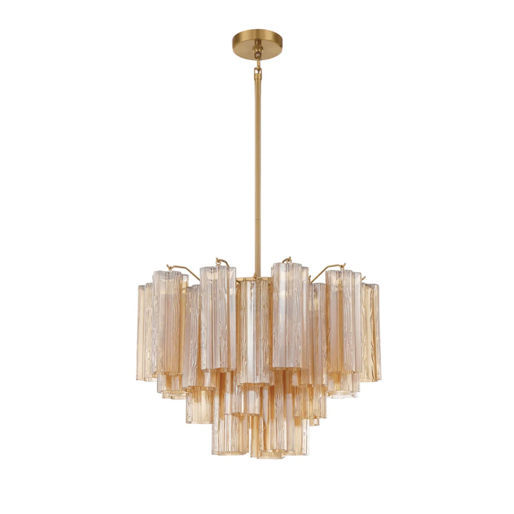 Namo Murano Chandelier Glass Tube Layered Amber