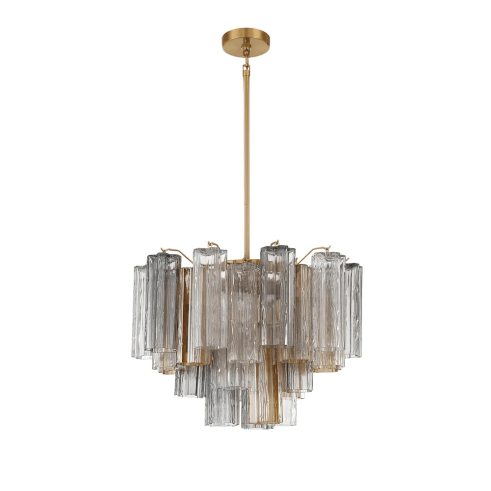 Namo Murano Chandelier Glass Tube Layered Amber