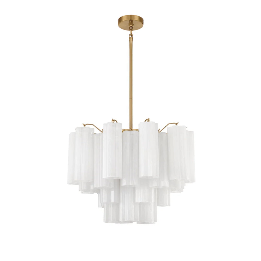 Namo Murano Chandelier Glass Tube Layered Amber