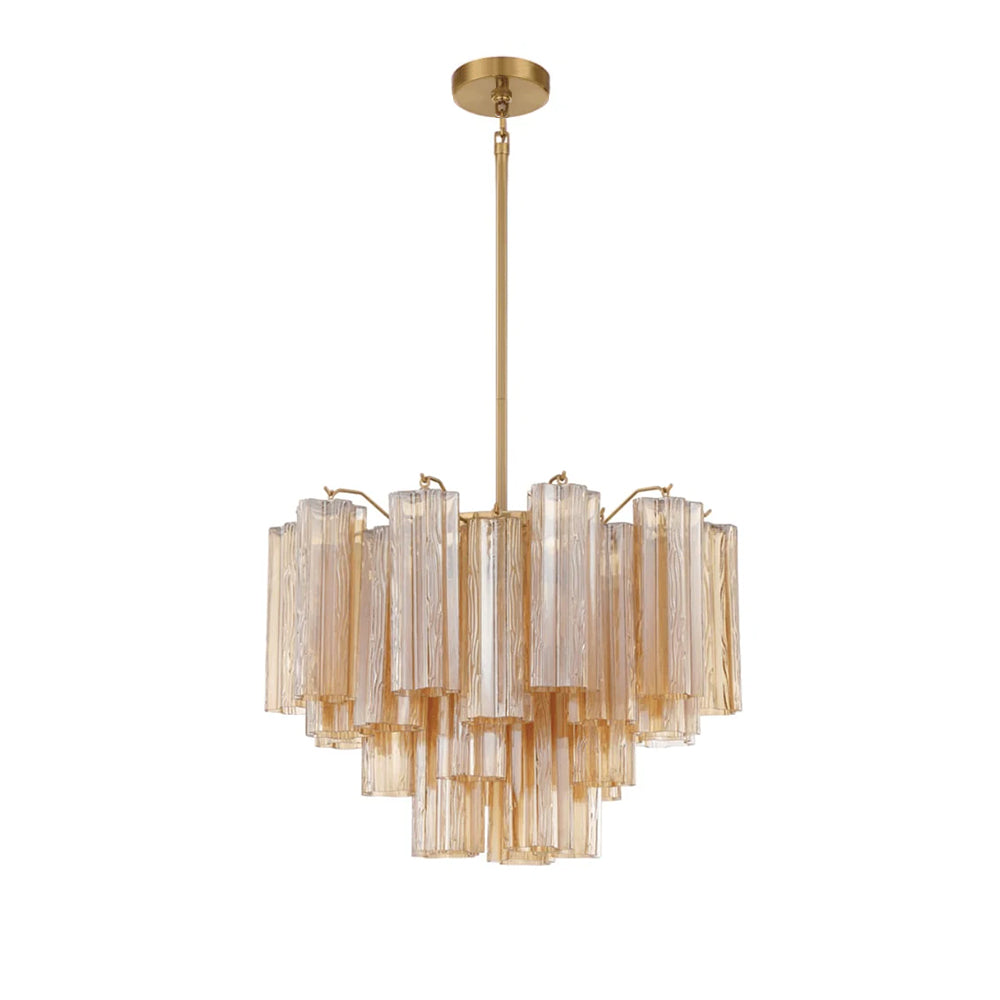 Namo Murano Chandelier Glass Tube Layered Amber