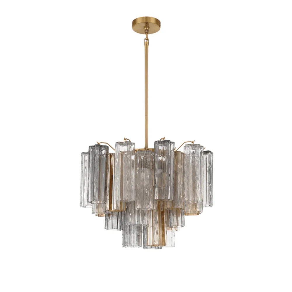 Namo Murano Chandelier Glass Tube Layered Amber