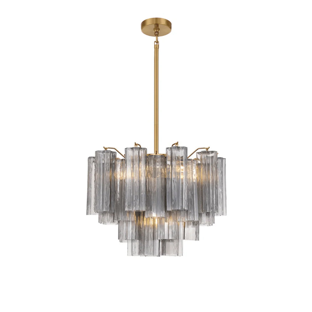 Namo Murano Chandelier Glass Tube Layered Amber