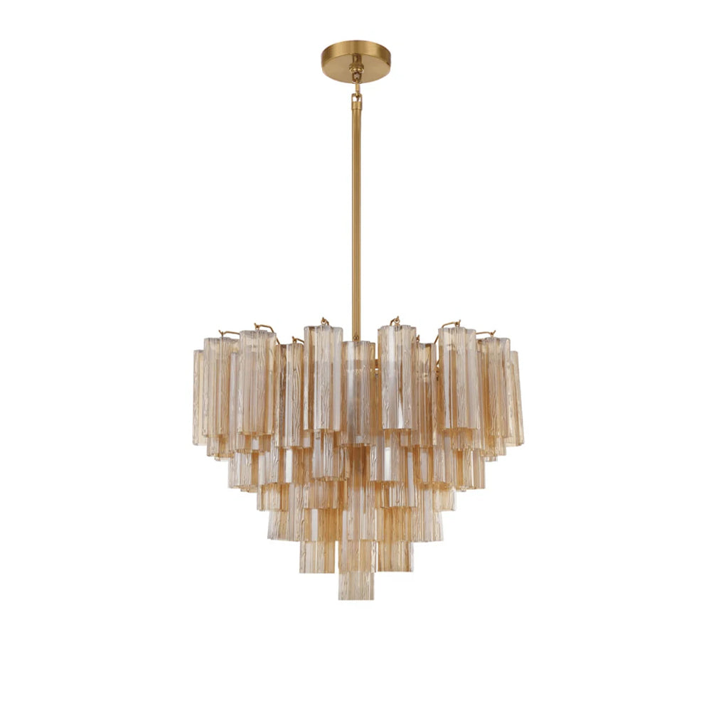 Namo Murano Chandelier Glass Tube Layered Amber