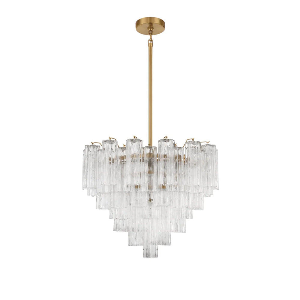 Namo Murano Chandelier Glass Tube Layered Amber