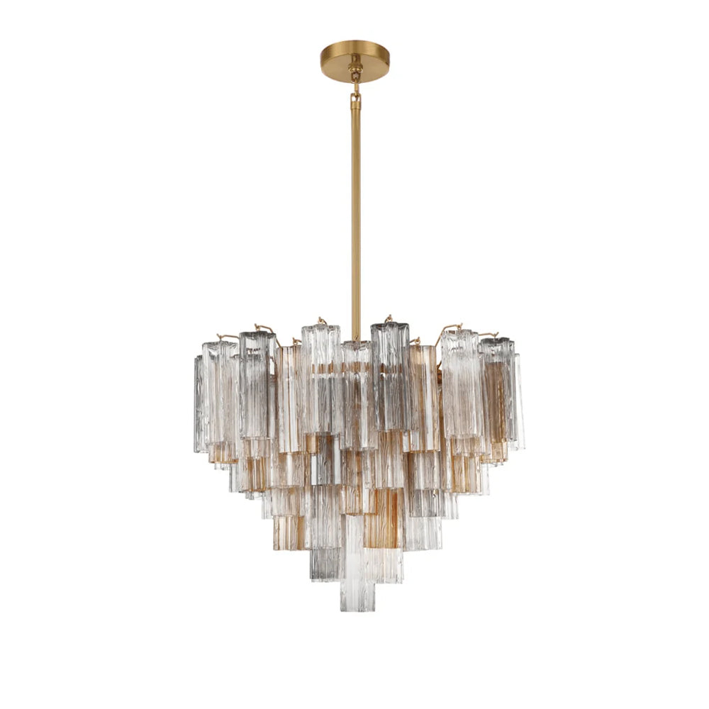 Namo Murano Chandelier Glass Tube Layered Amber
