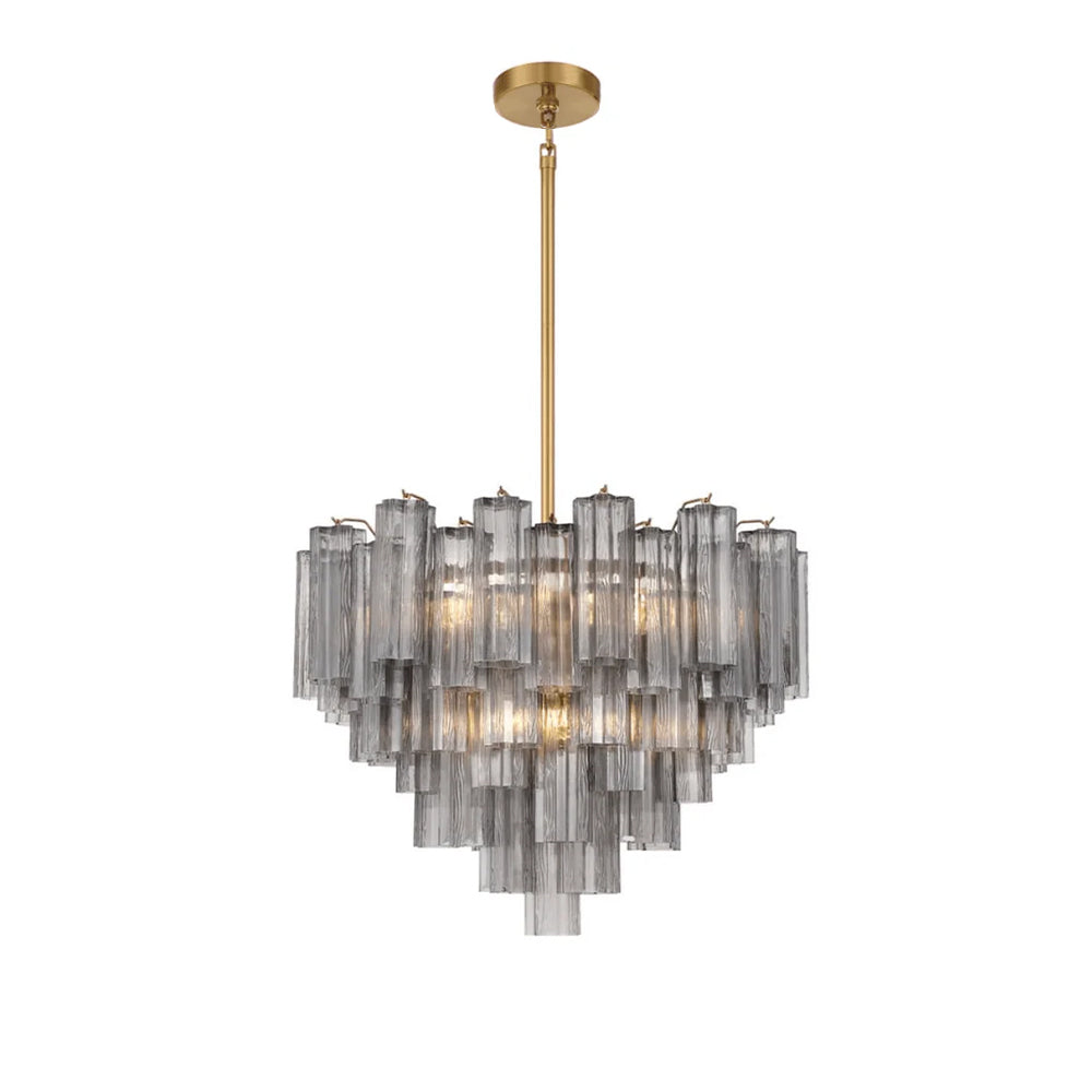 Namo Murano Chandelier Glass Tube Layered Amber