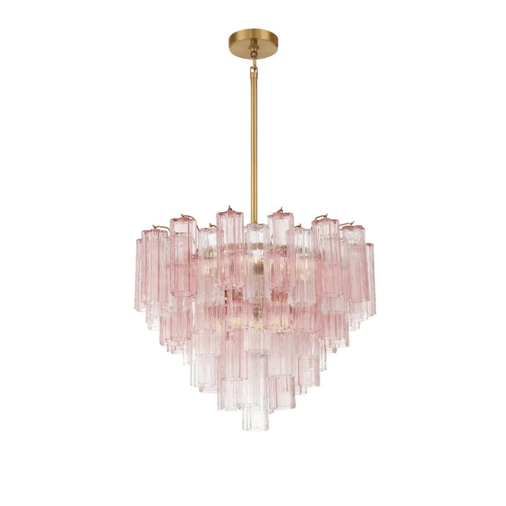 Namo Murano Chandelier Glass Tube Layered Amber