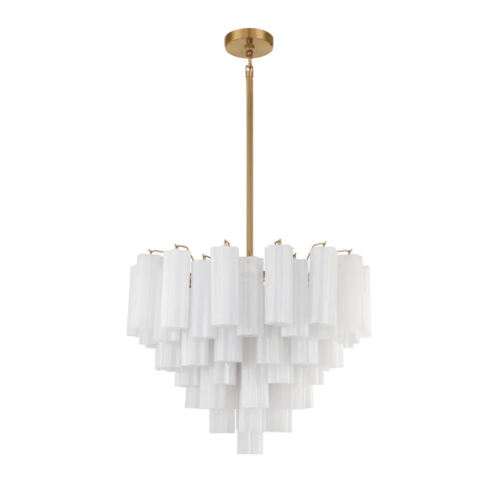 Namo Murano Chandelier Glass Tube Layered Amber