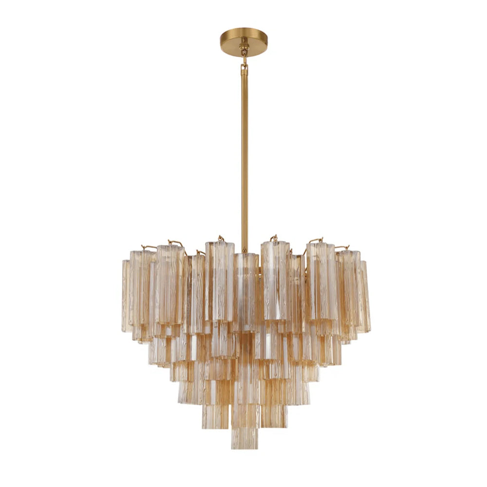 Namo Murano Chandelier Glass Tube Layered Amber