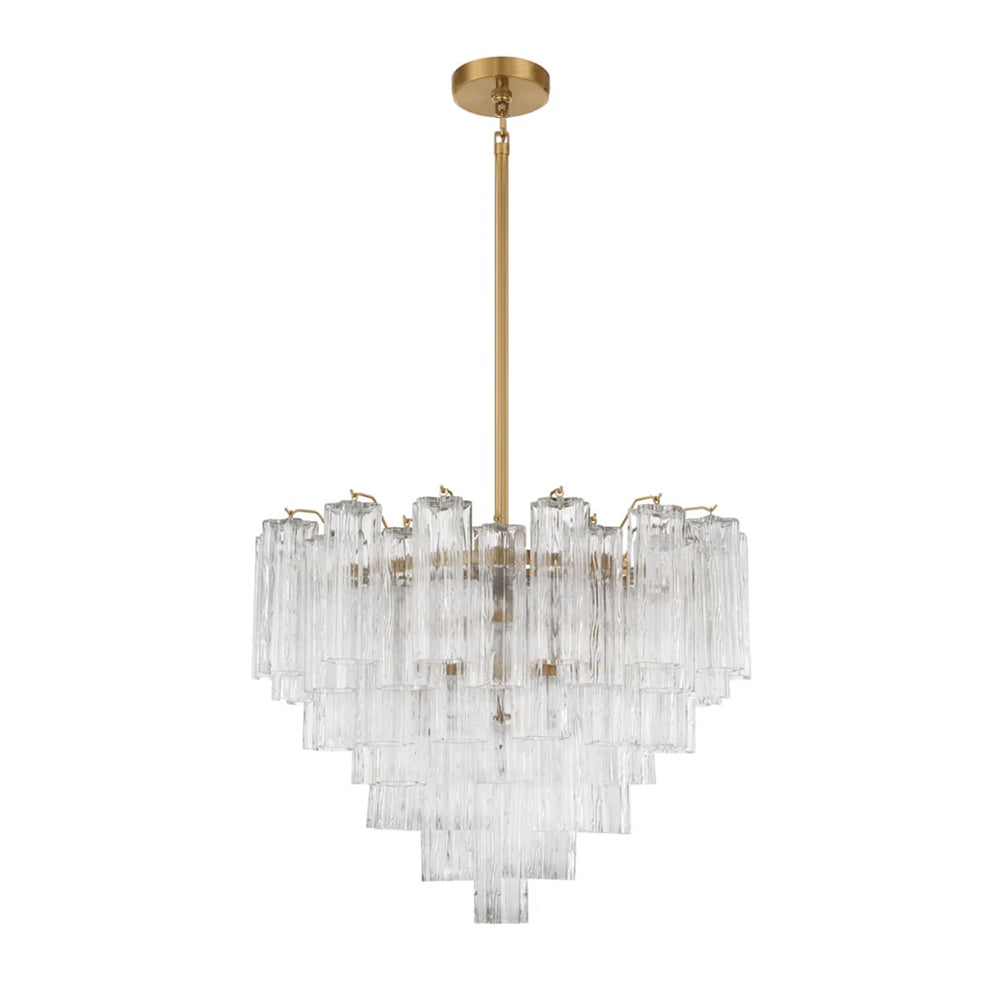 Namo Murano Chandelier Glass Tube Layered Amber
