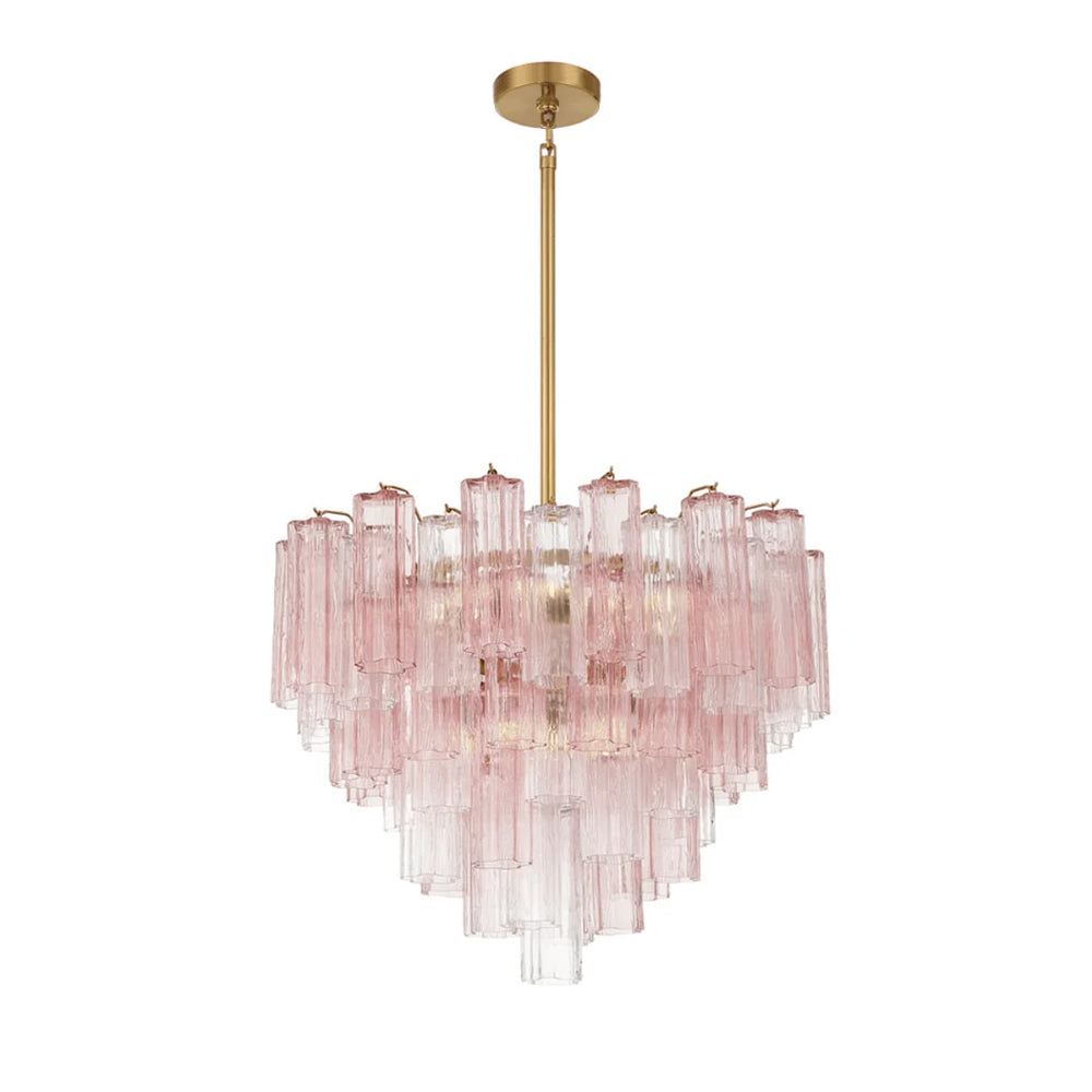 Namo Murano Chandelier Glass Tube Layered Amber
