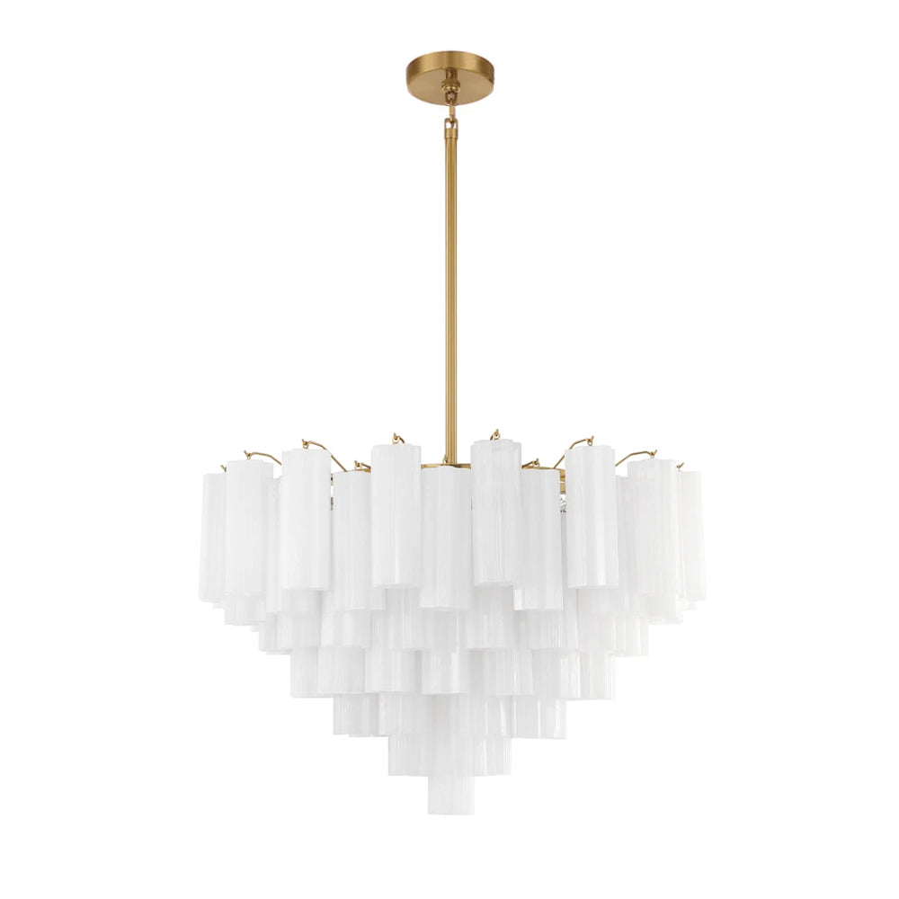 Namo Murano Chandelier Glass Tube Layered Amber