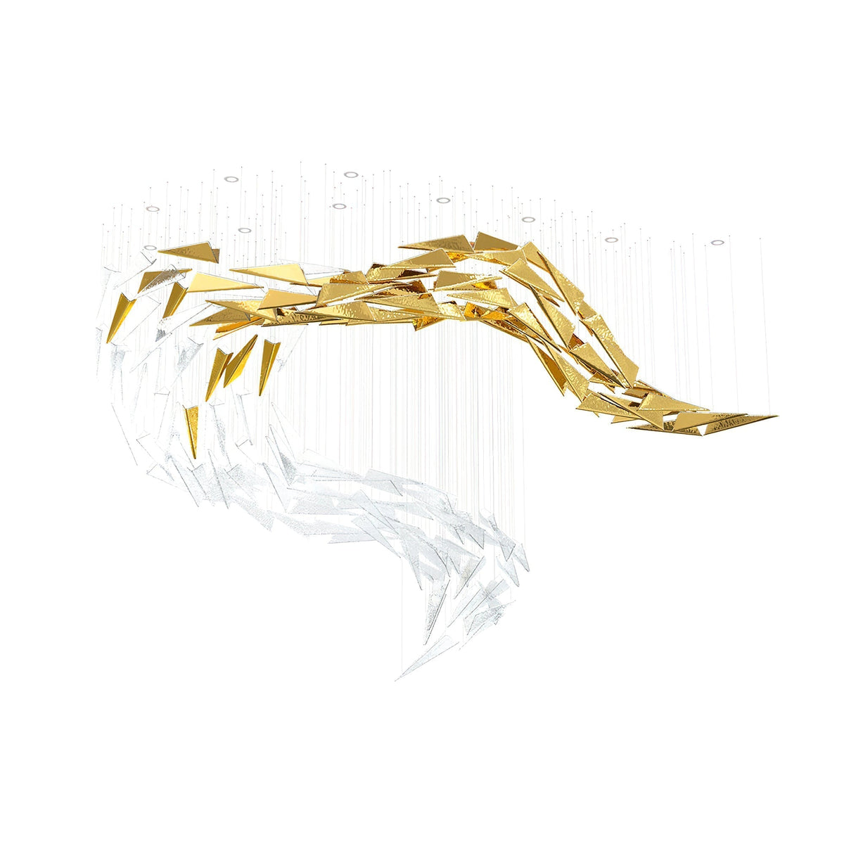 Nyvinia Glass Feather-Shape Chandelier