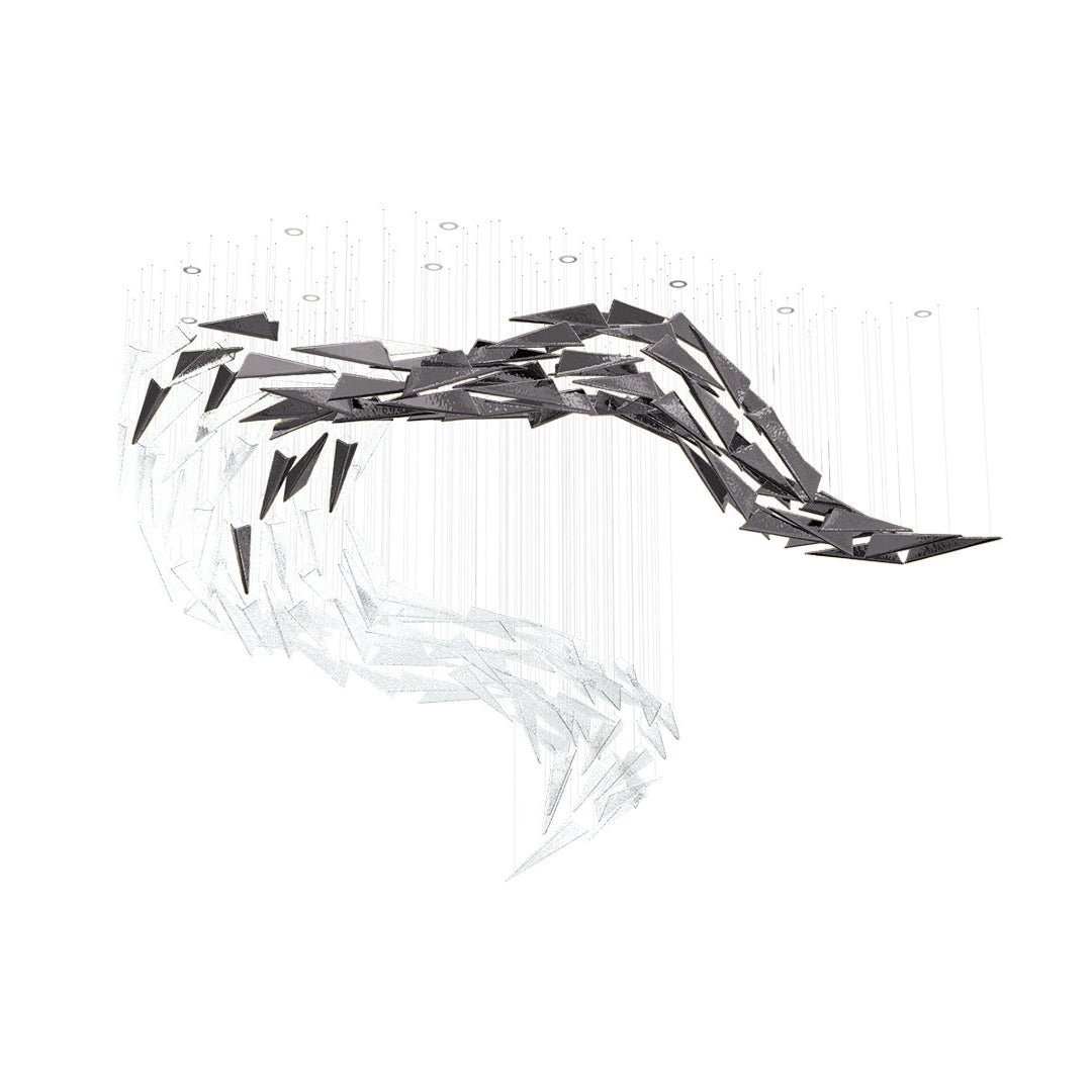 Nyvinia Glass Feather-Shape Chandelier