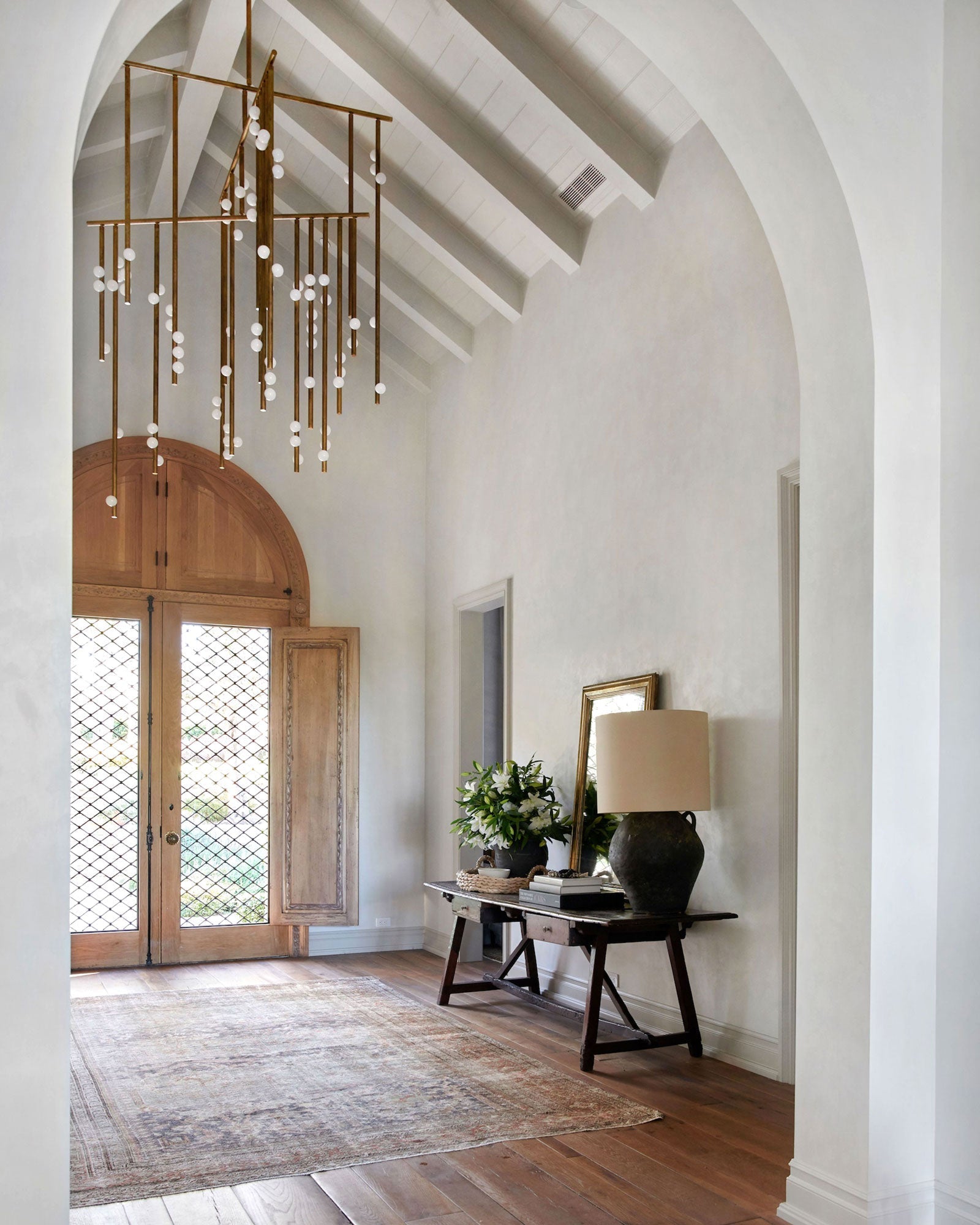 Miraview Brass Glass Drop Chandelier