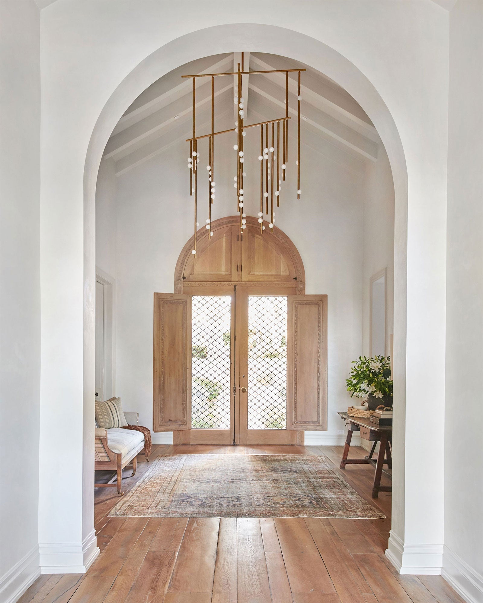 Miraview Brass Glass Drop Chandelier