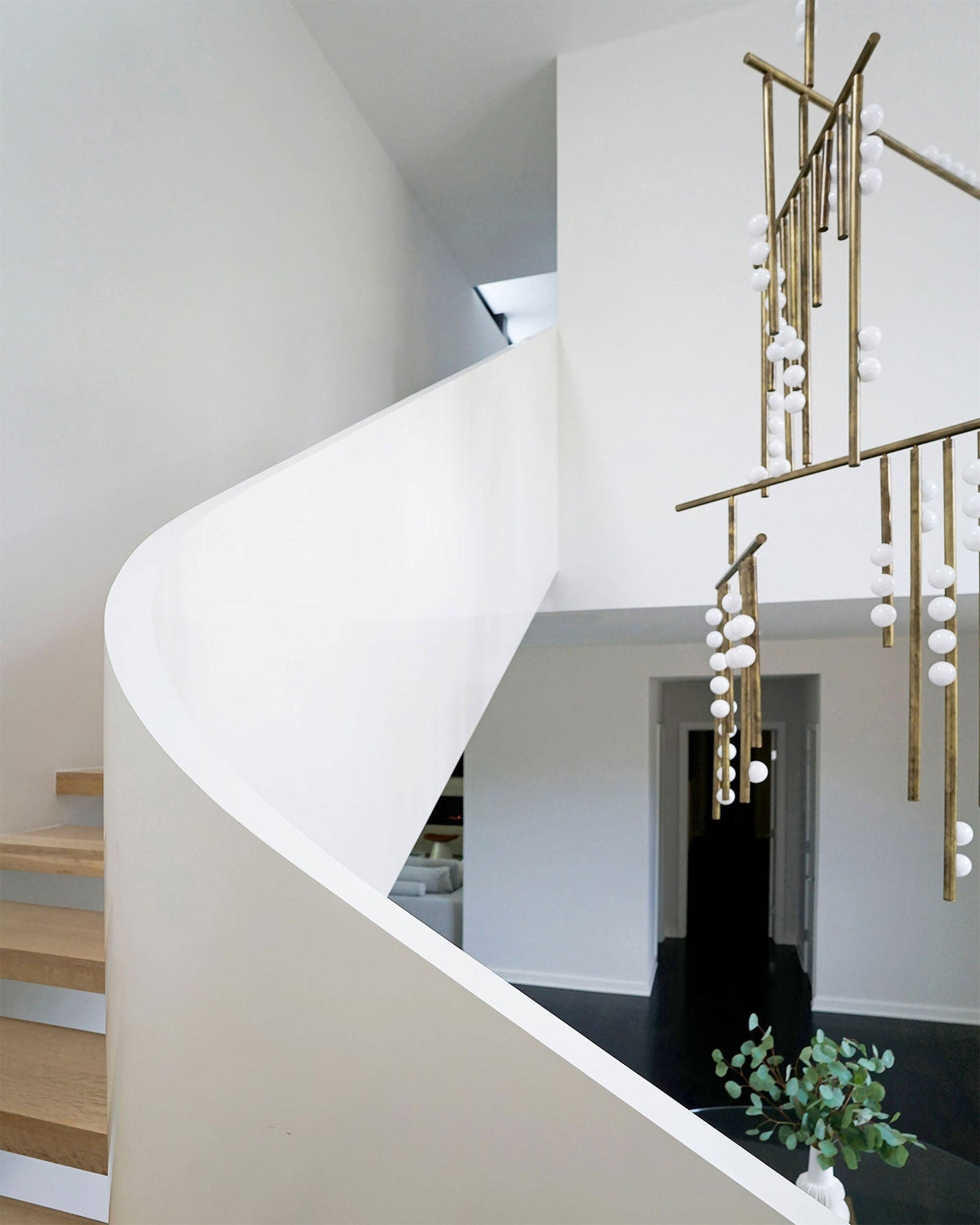 Miraview Brass Glass Drop Chandelier