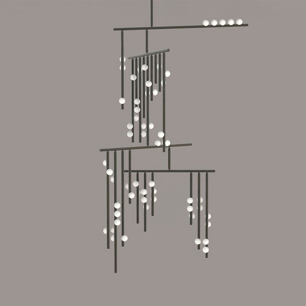 Miraview Brass Glass Drop Chandelier