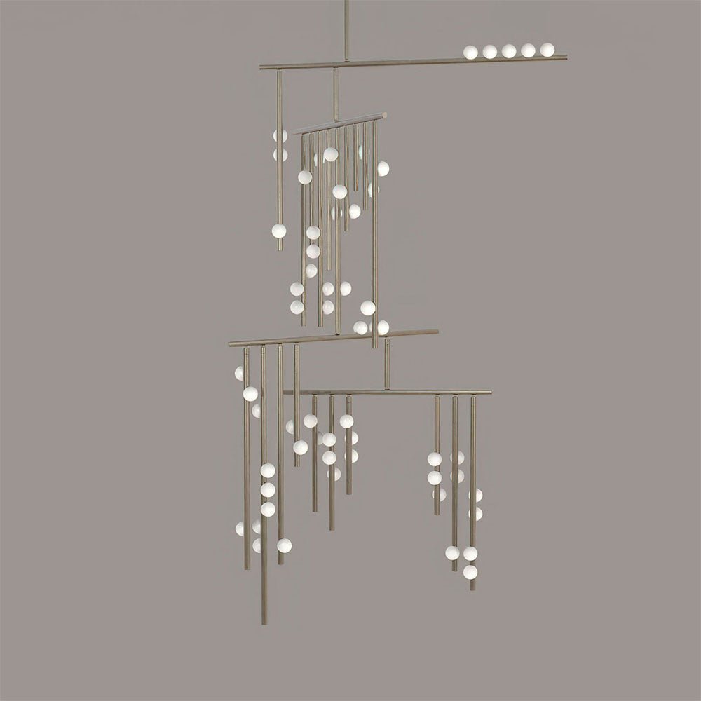 Miraview Brass Glass Drop Chandelier