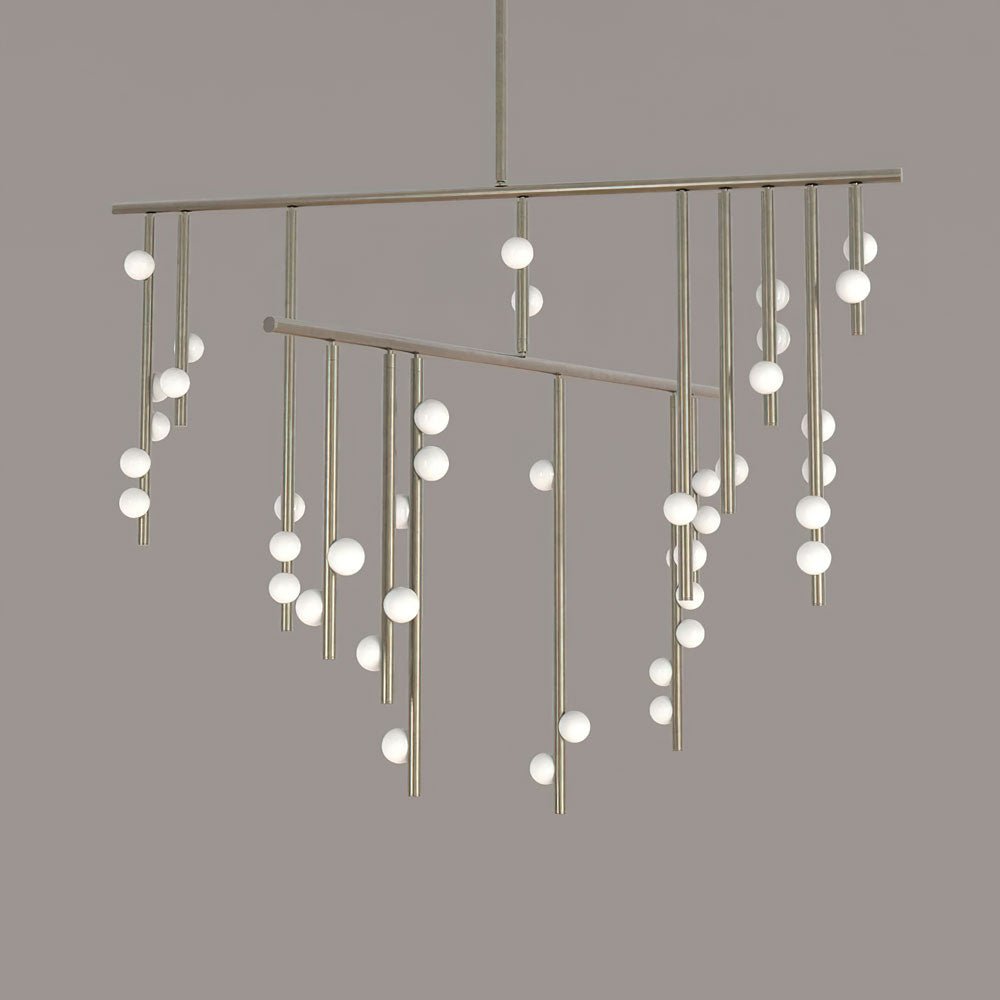 Miraview Brass Glass Drop Chandelier