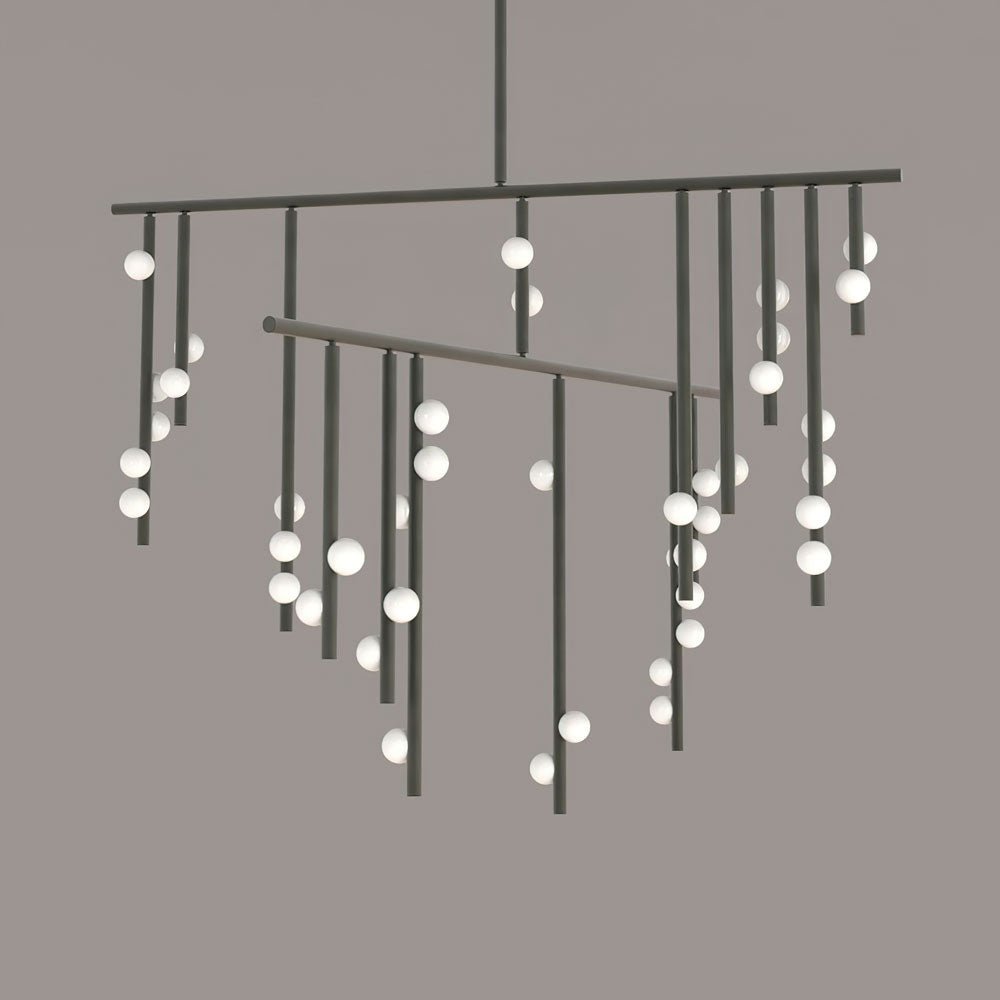 Miraview Brass Glass Drop Chandelier
