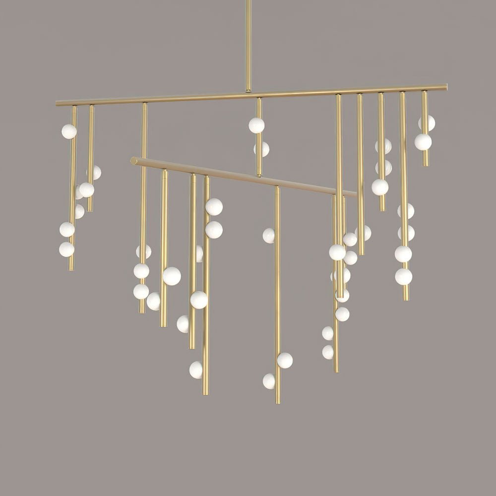 Miraview Brass Glass Drop Chandelier