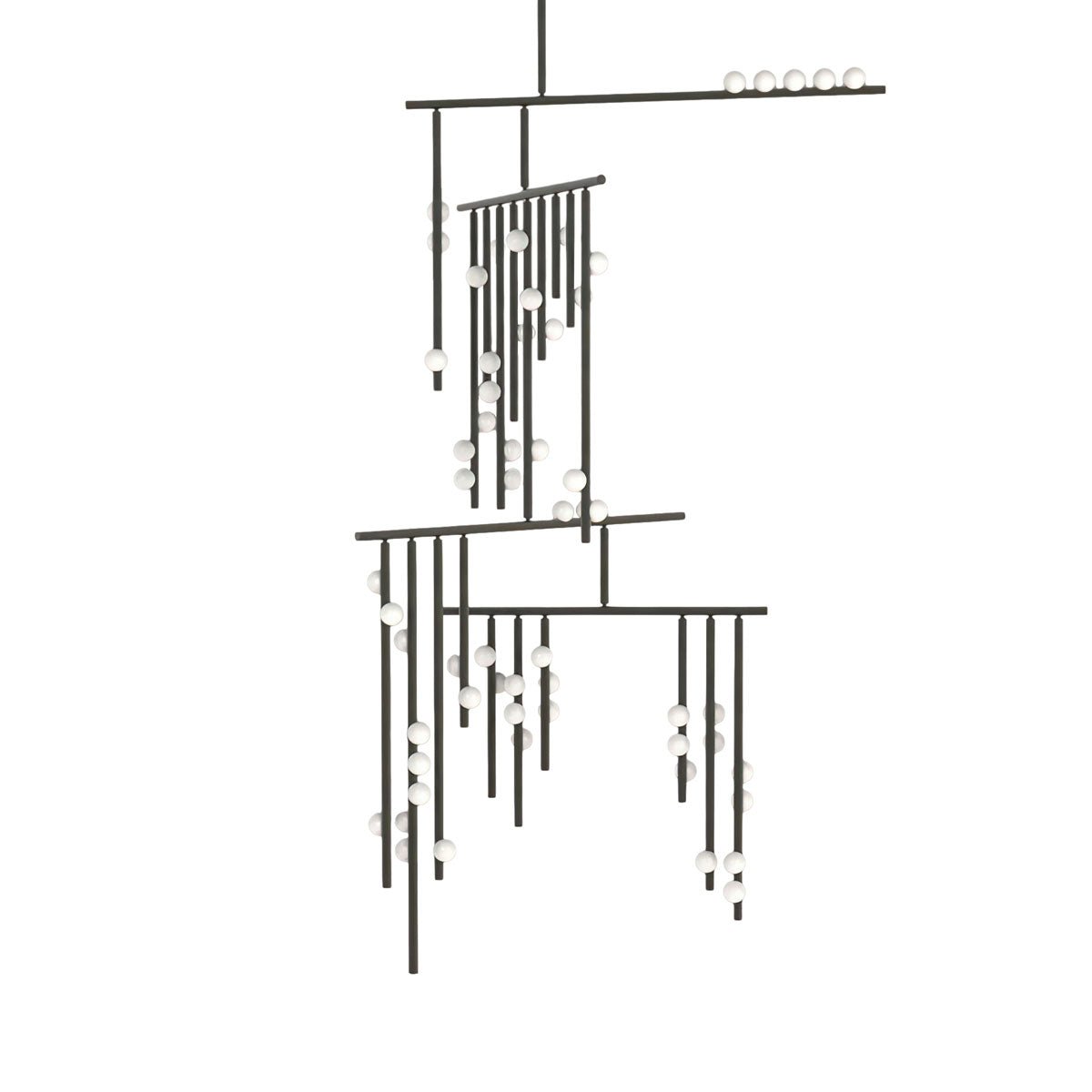 Miraview Brass Glass Drop Chandelier