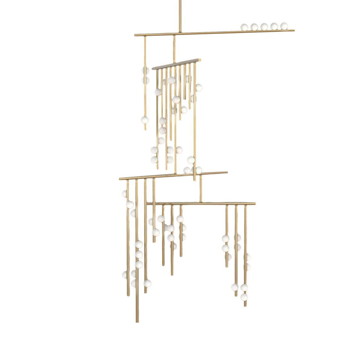 Miraview Brass Glass Drop Chandelier