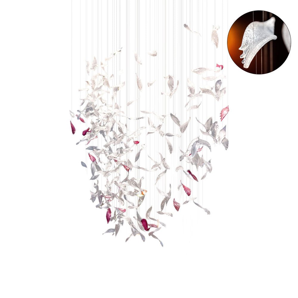 Zathaara Glass Feather Shape  Chandelier