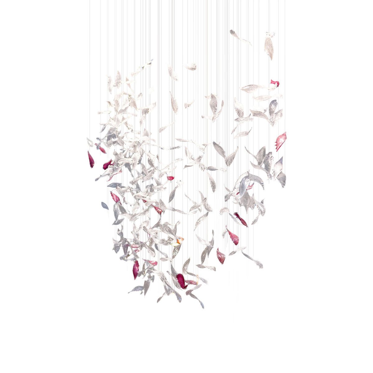 Zathaara Glass Feather Shape  Chandelier