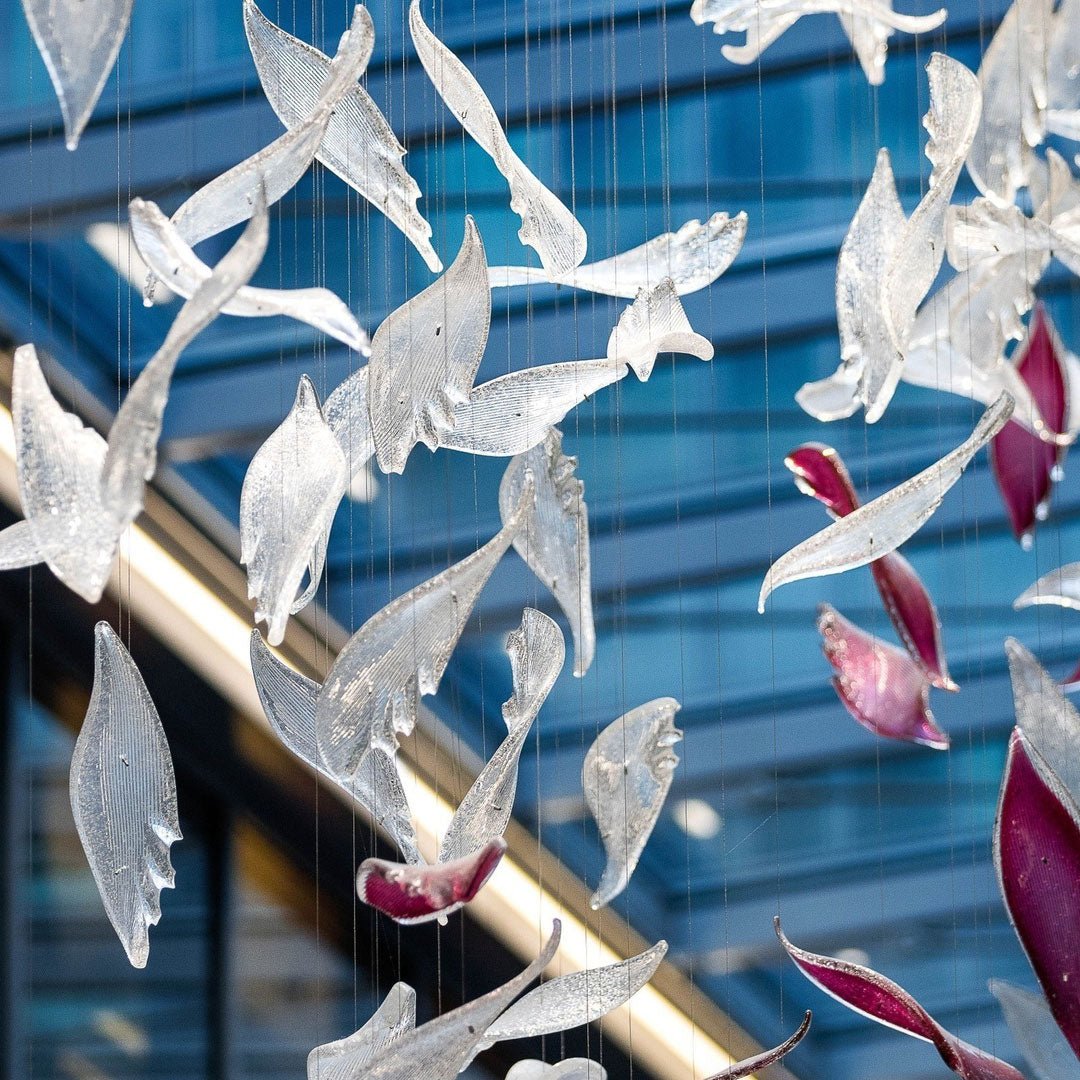 Zathaara Glass Feather Shape  Chandelier
