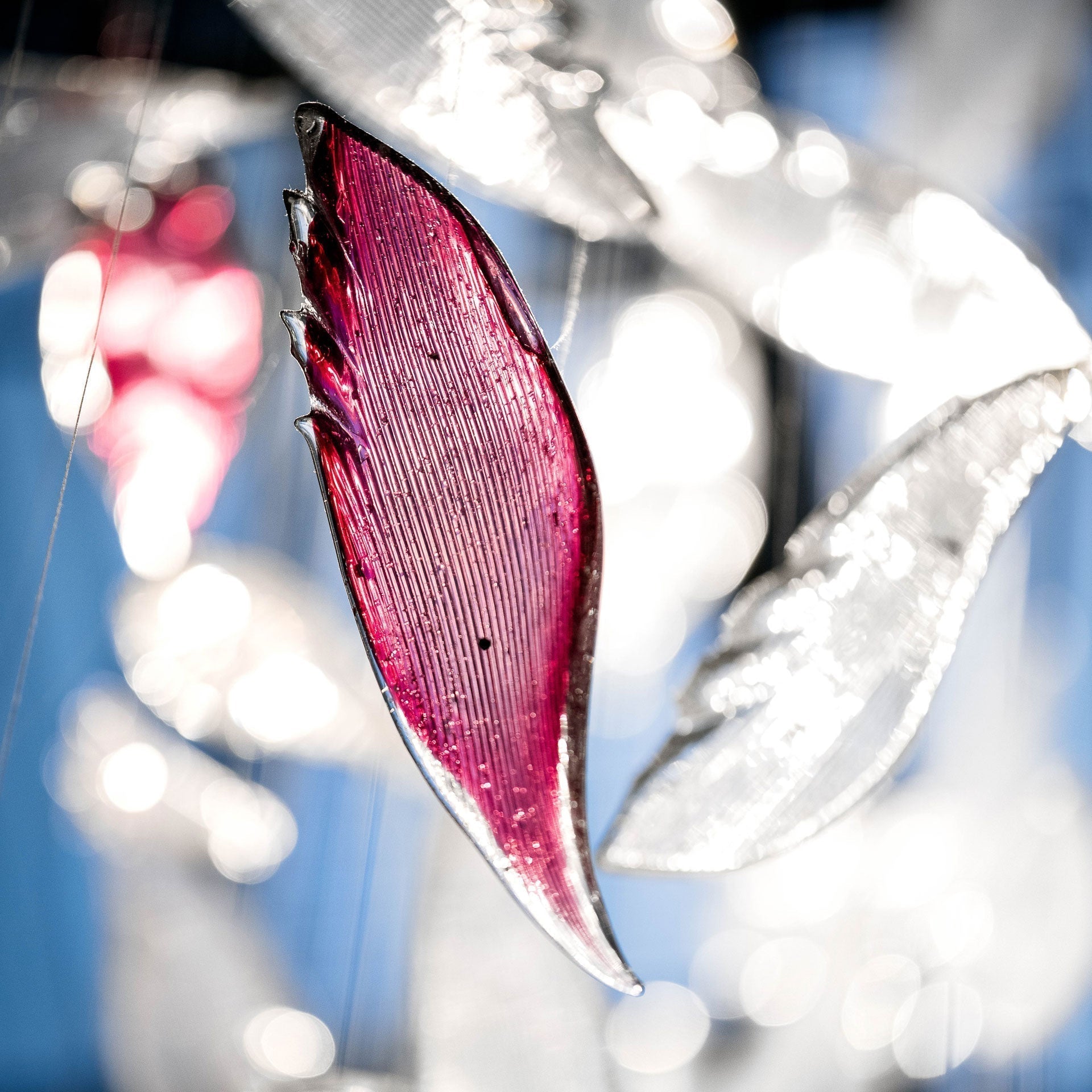 Zathaara Glass Feather Shape  Chandelier