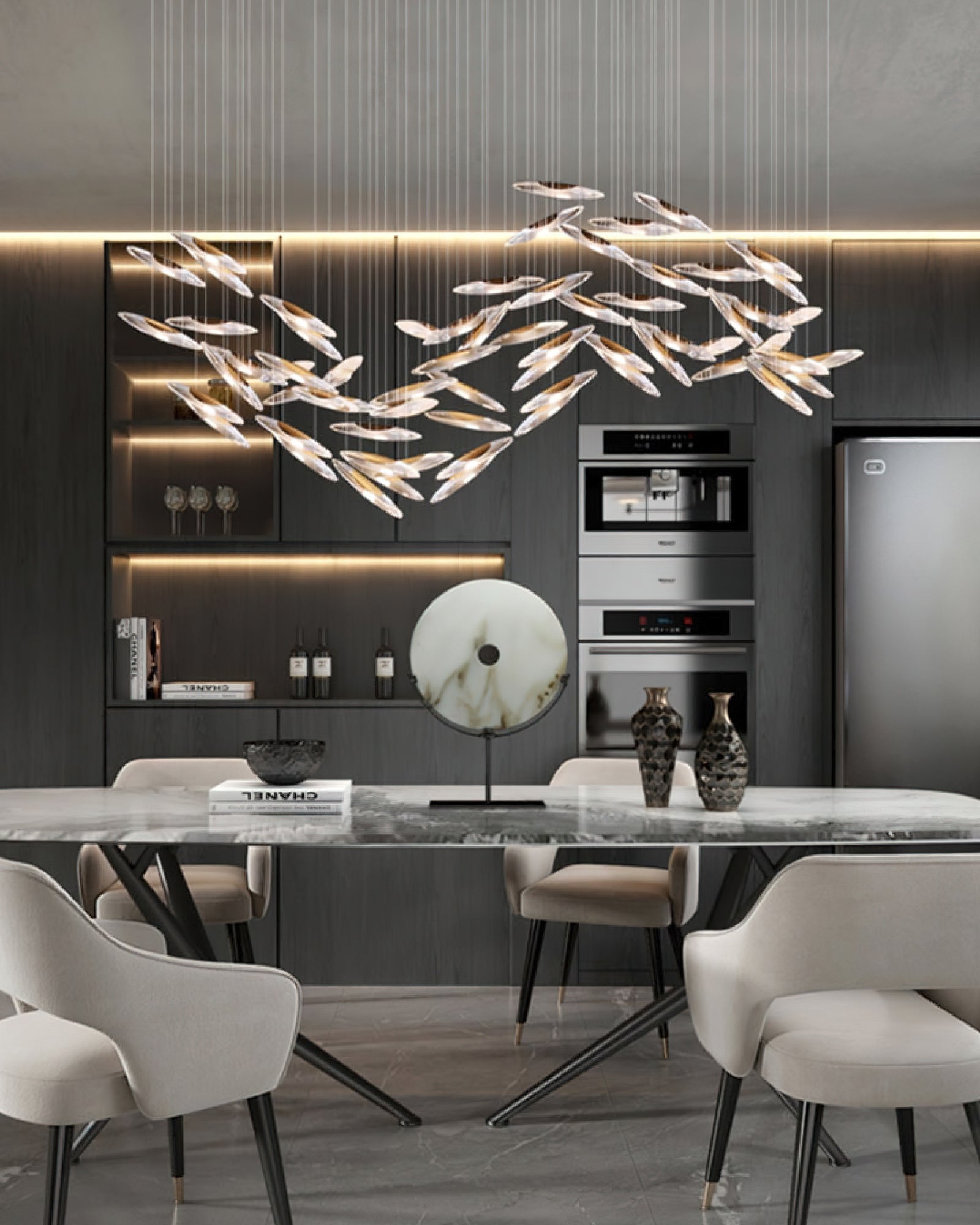 Hylor Luxury Moonlight Whispers Glass Chandelier