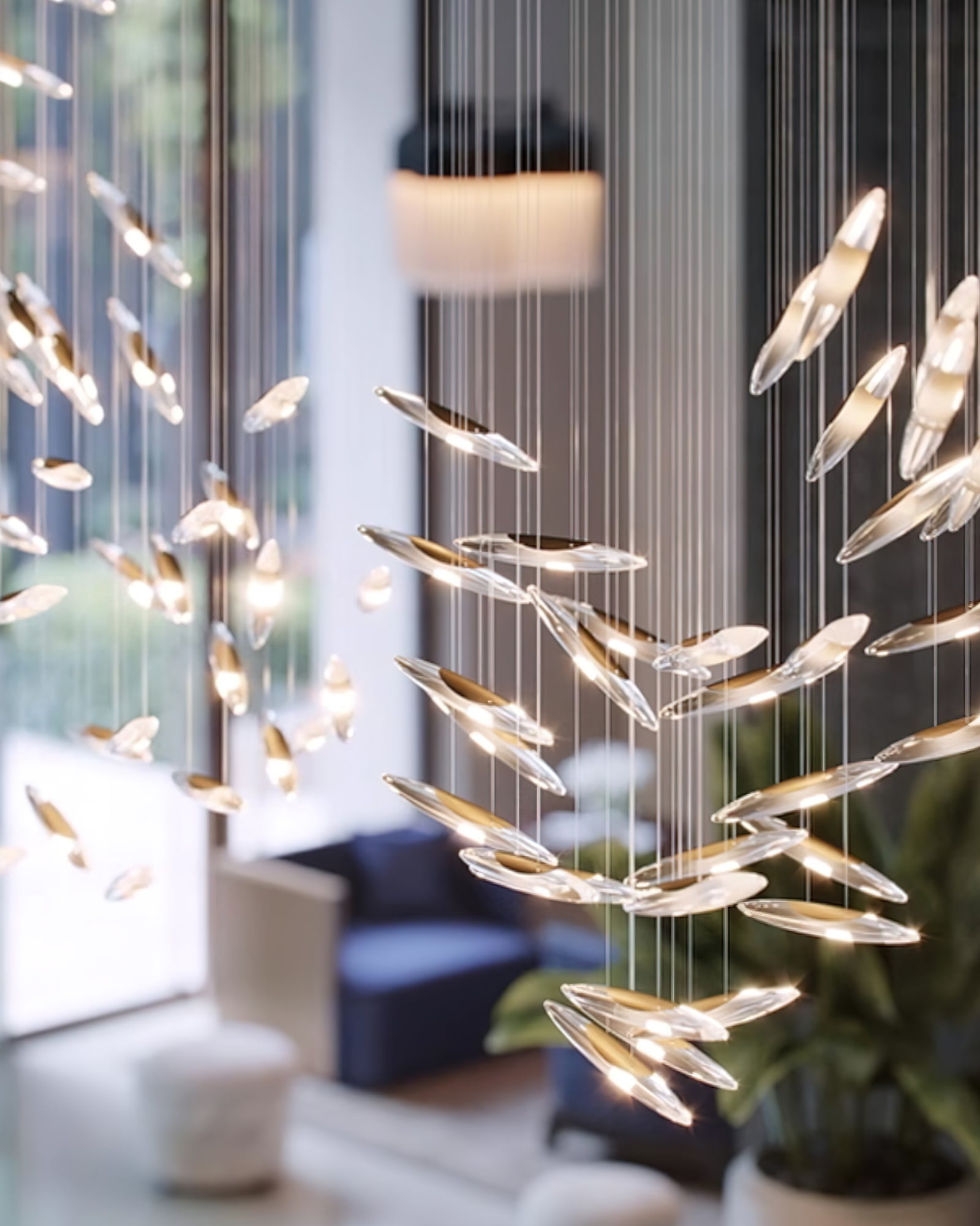 Hylor Luxury Moonlight Whispers Glass Chandelier