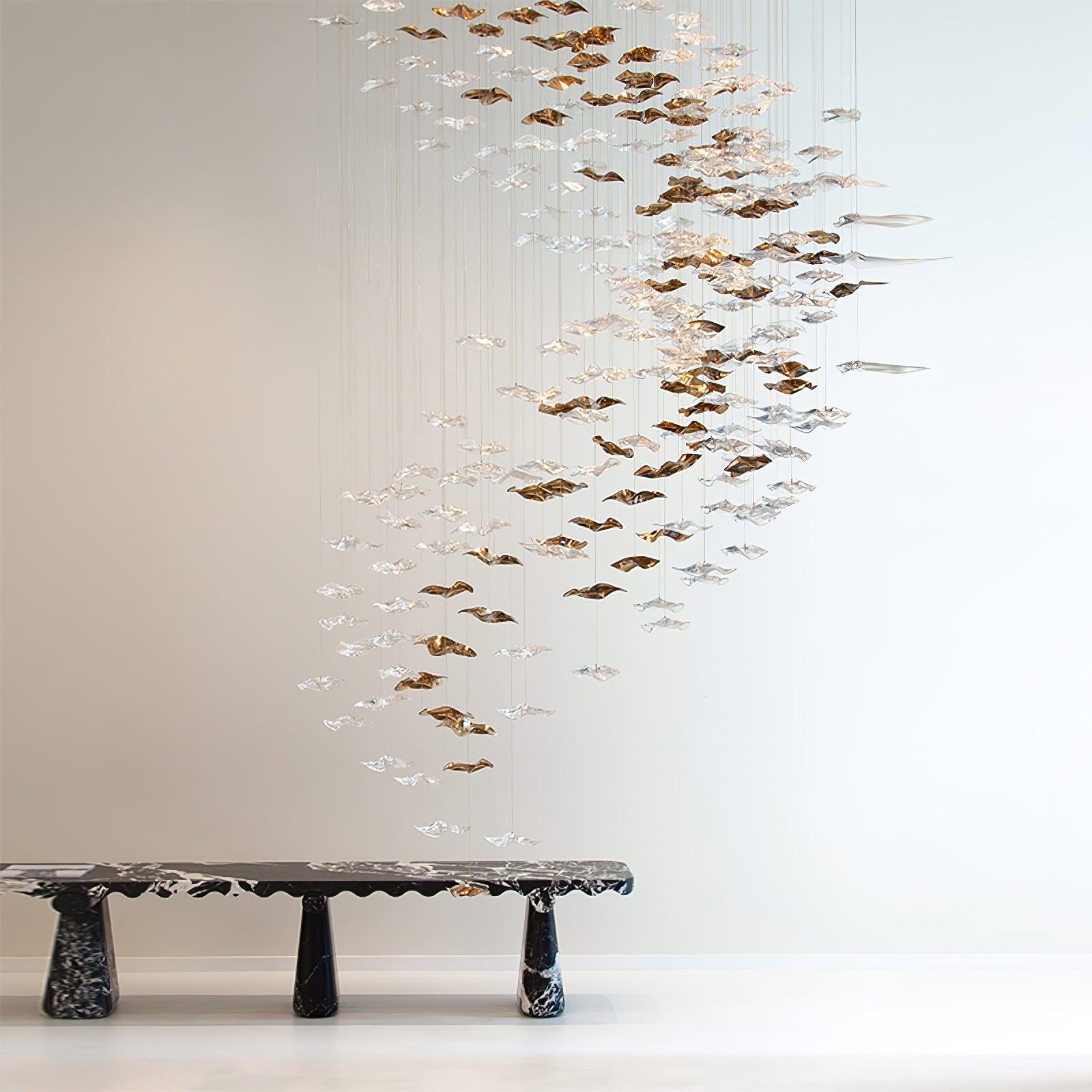 Nephele Crystal Leaf Chandelier