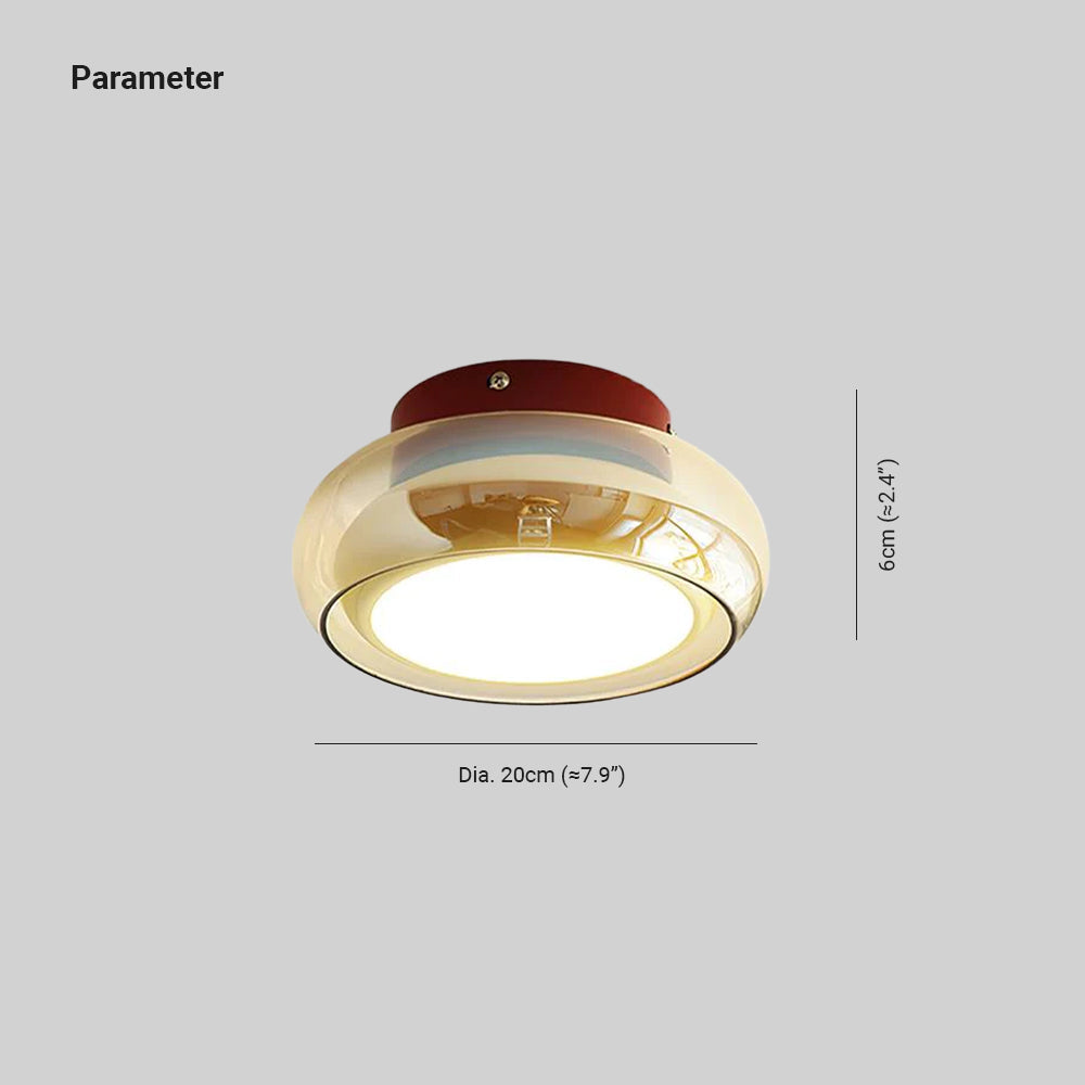 June Retro Glass Flush Mount Ceiling Light - Neutral Decor
