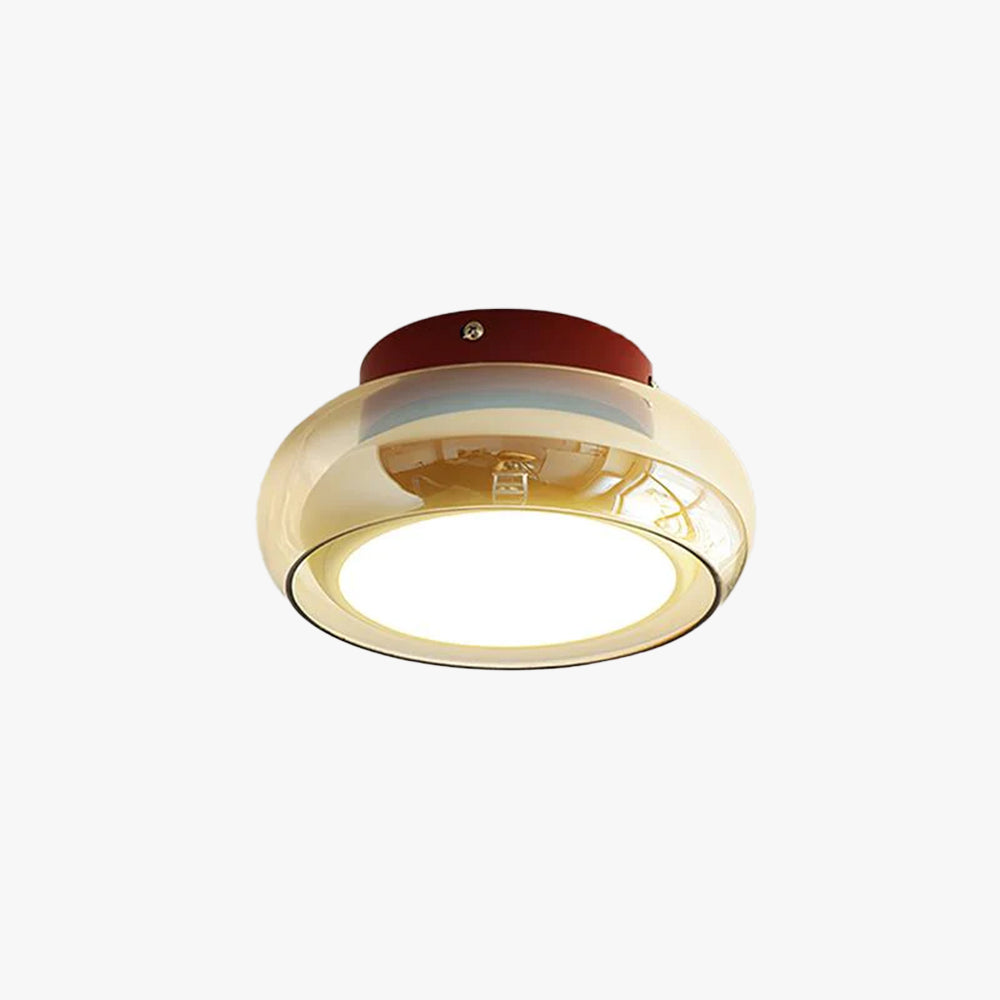 June Retro Glass Flush Mount Ceiling Light - Neutral Decor