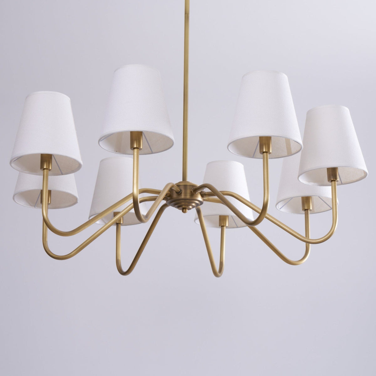 Viraean Vintage Industrial Brass Fabric Chandelier
