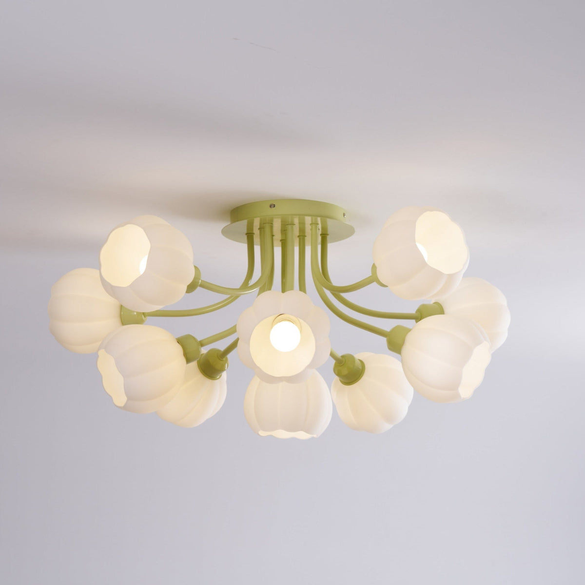 Zenorarae Elegance Matcha Glass Ceiling Lamp