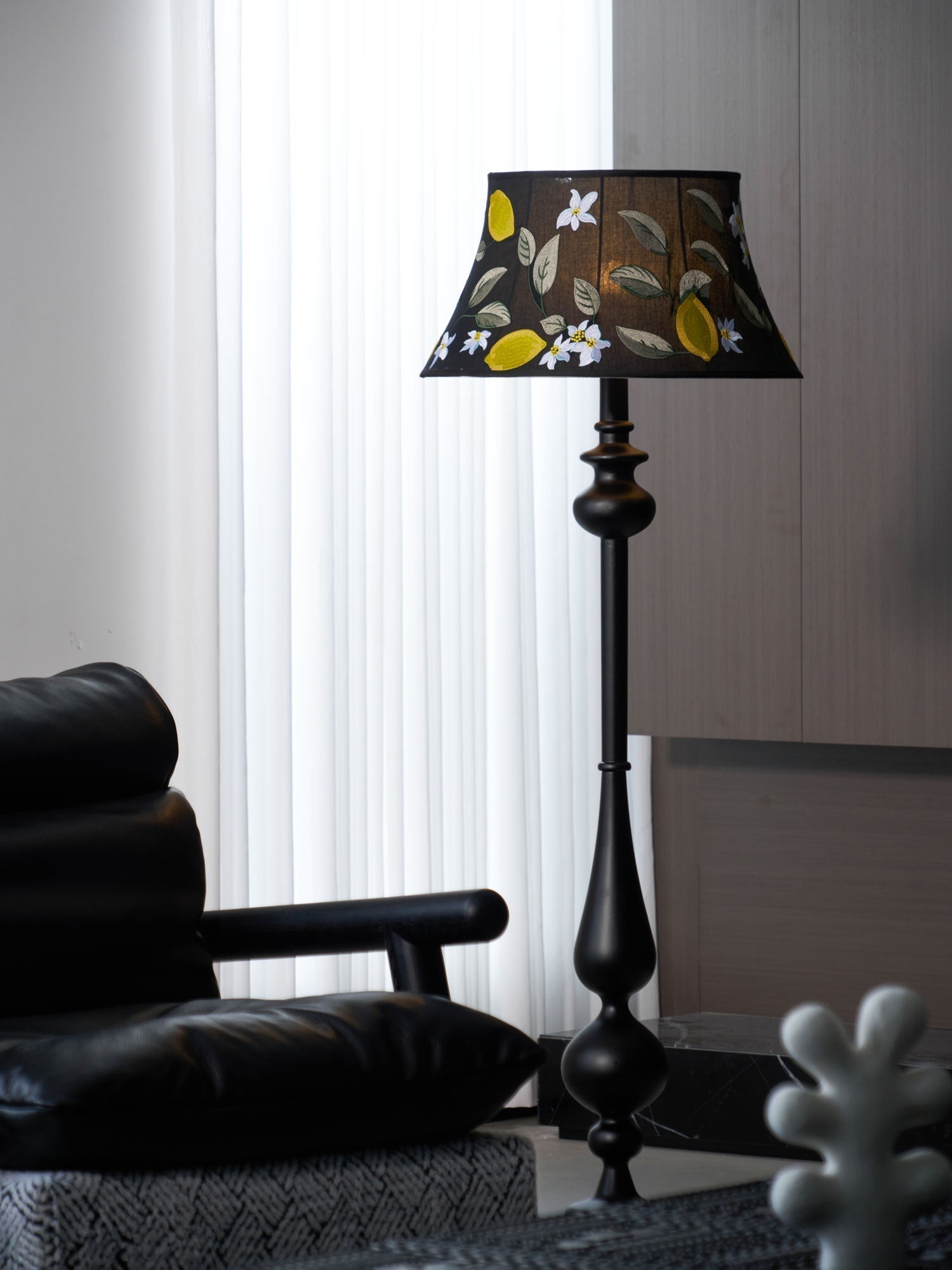 Floren Wood Fabric Classic Floor Lamp